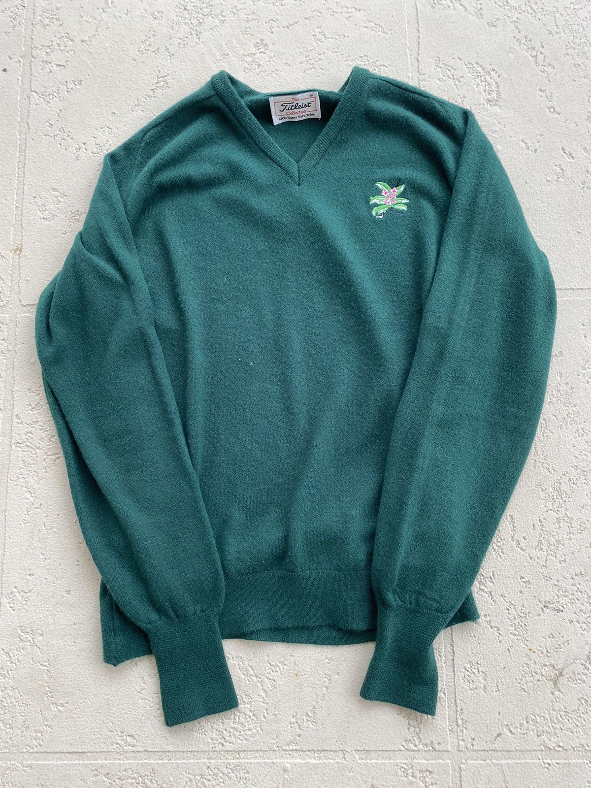 Vtg Teal shops Green Titleist Golf Sweater L