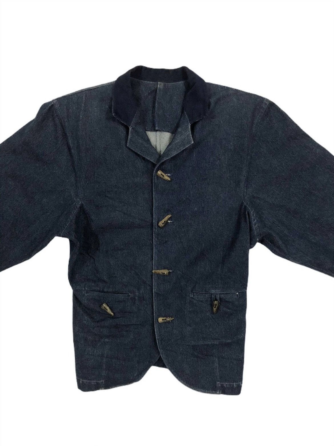 Yohji Yamamoto 1980s Yohji Yamamoto Batwing Indigo Baggy 🧙‍♀️ Denim Jacket Size US S / EU 44-46 / 1 - 3 Thumbnail