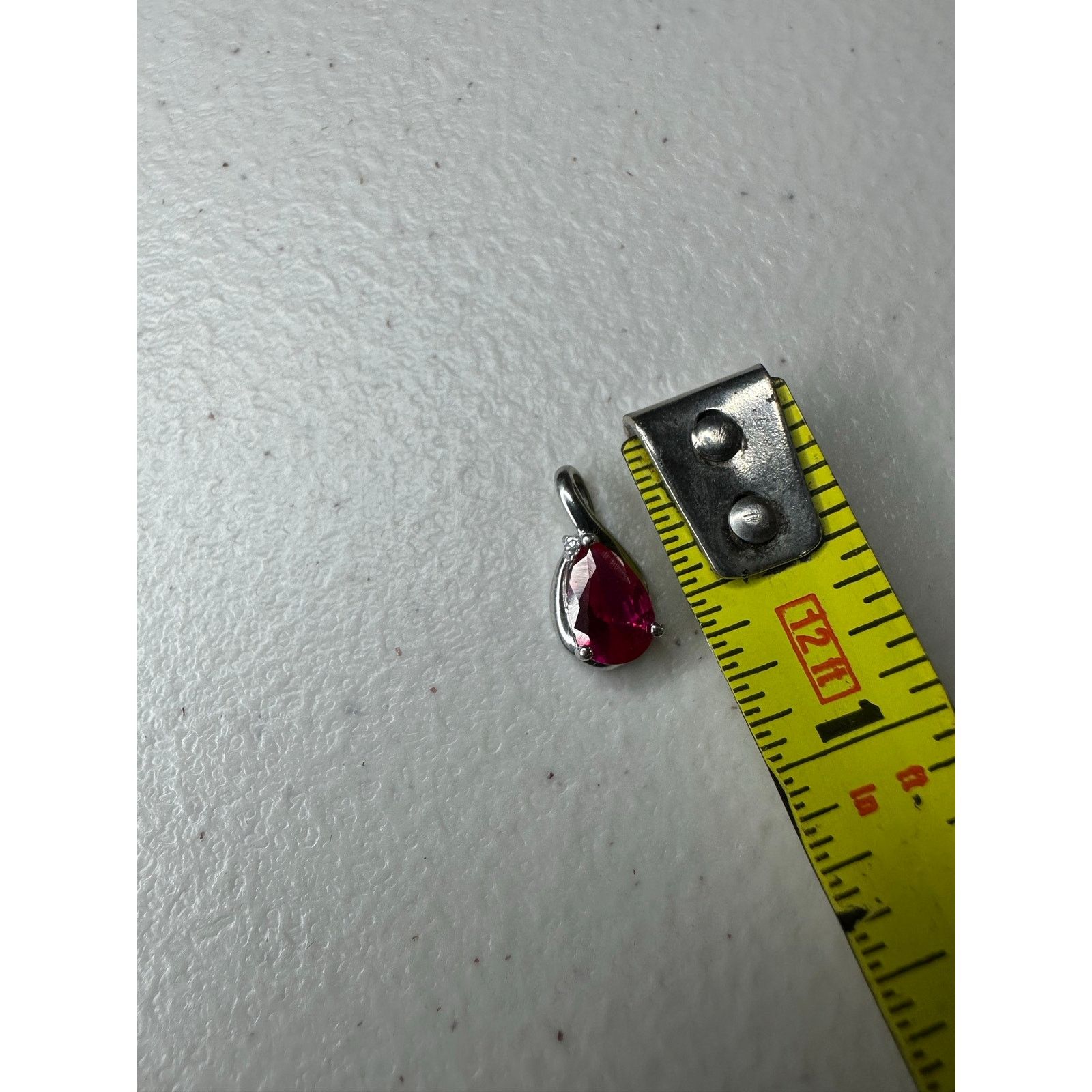 & Other Stories Dainty Pear CZ Ruby Pendant 925 Silver Red Teardrop Size ONE SIZE - 3 Thumbnail