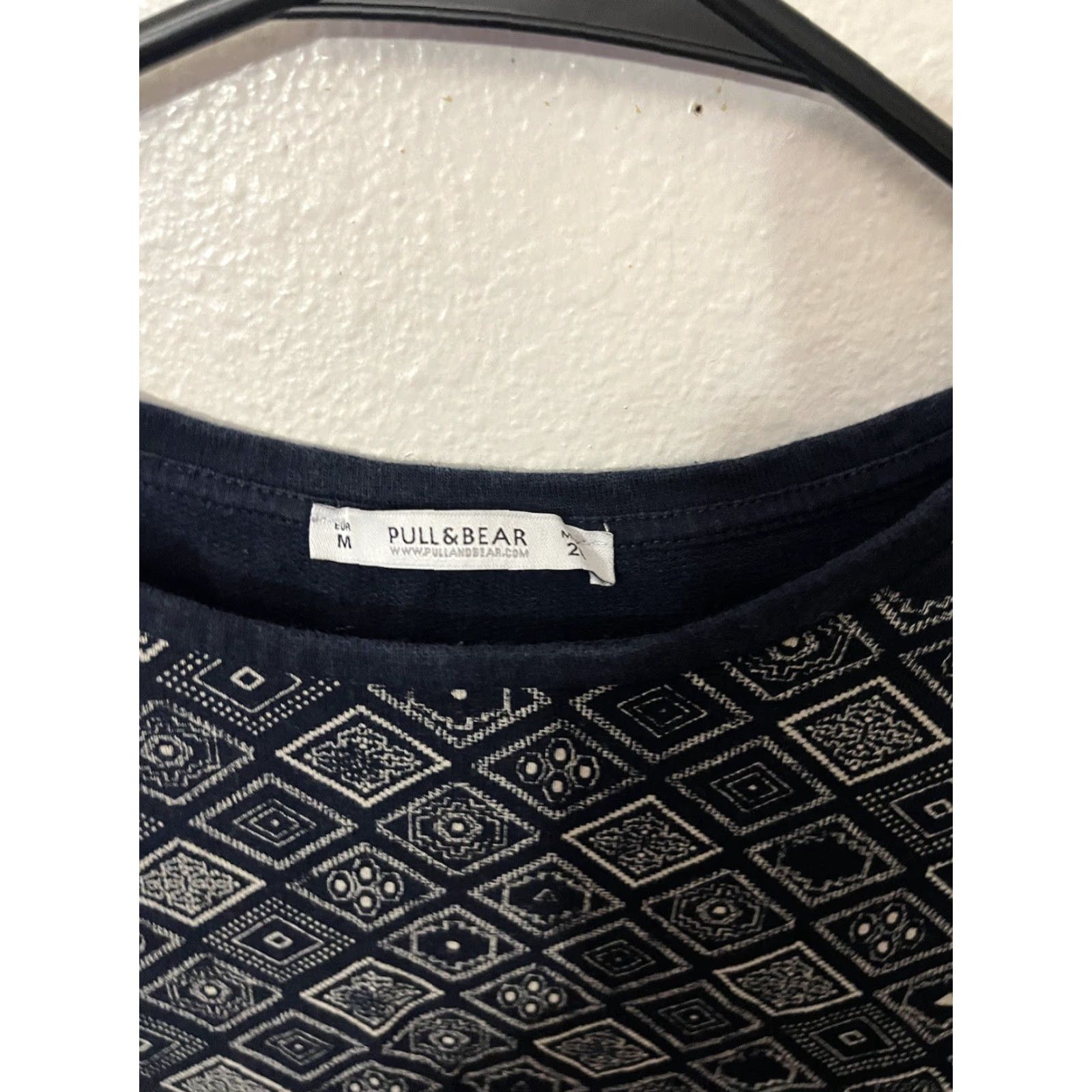 Vintage Pull&Bear Black Sweater M Geometric Embroidered Rhinestone Long Sleeve Pullover Knit Womens 90s Decal Size M / US 6-8 / IT 42-44 - 2 Thumbnail