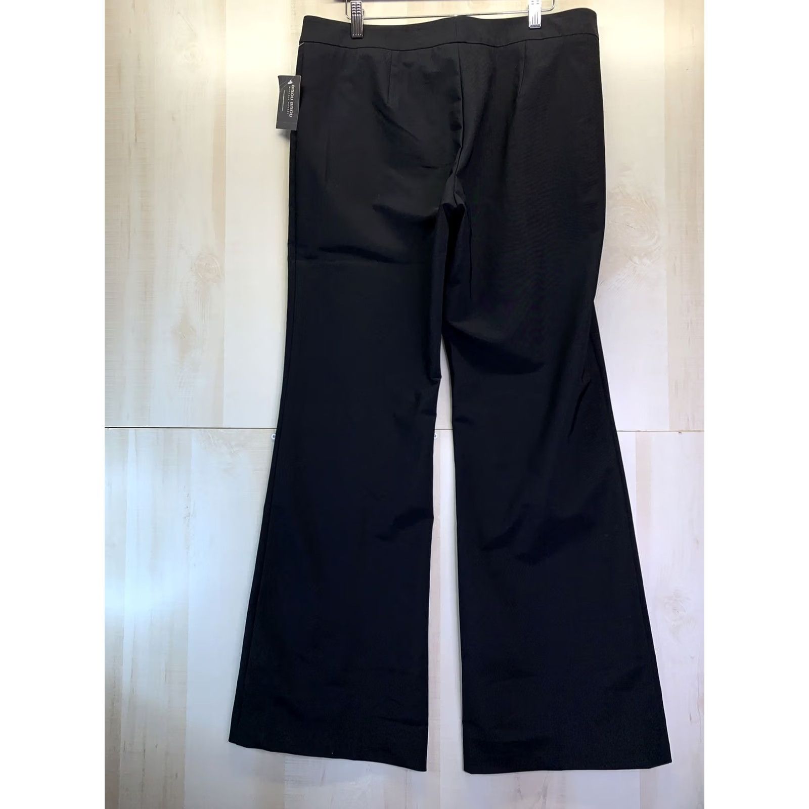 Vintage BISOU BISOU Women’s SZ 14 Crease Front Wode Leg Black Pants NWT-4122 Size 36" / US 14 / IT 50 - 7 Thumbnail