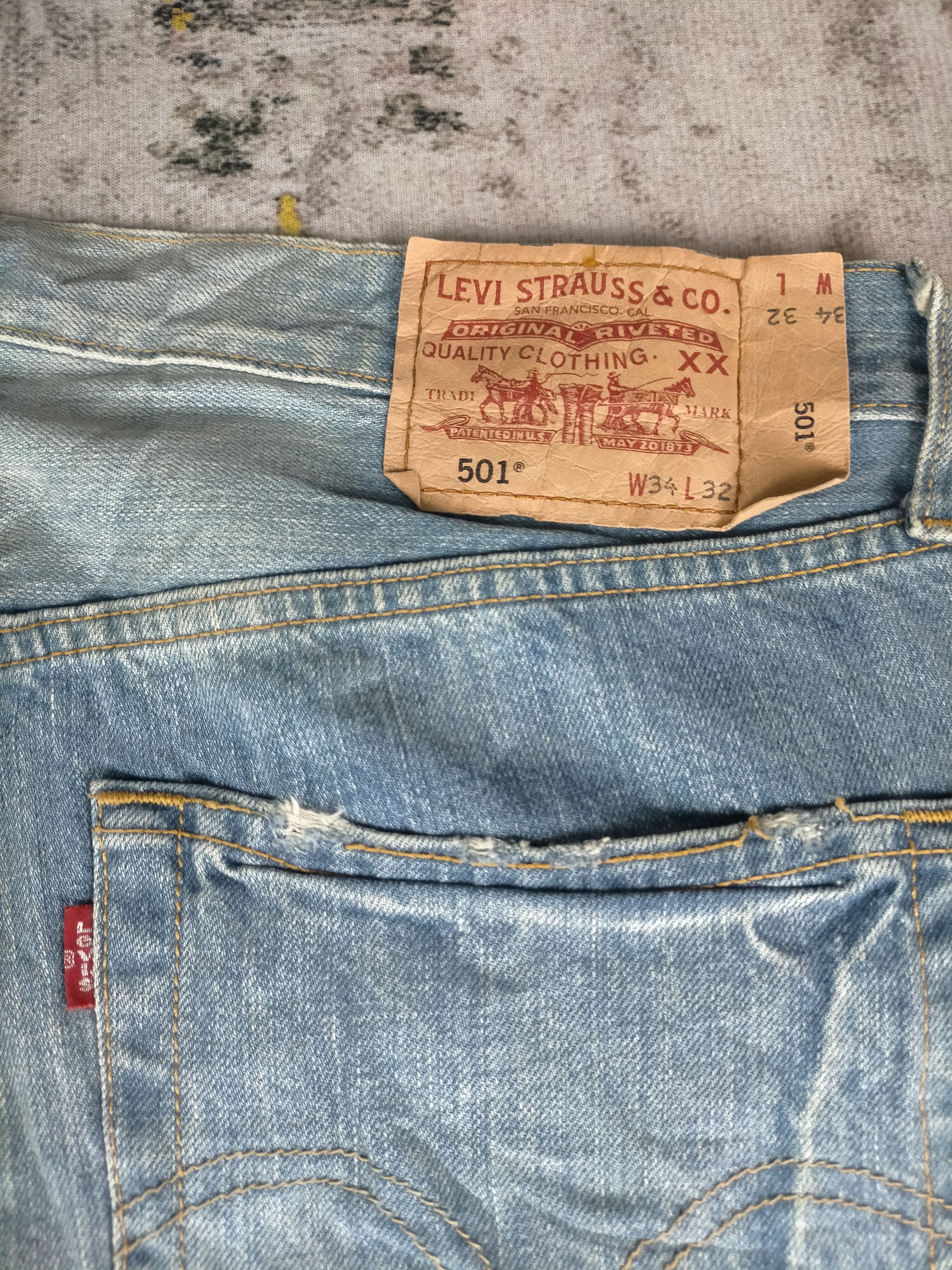 Levi's 🔥 Vintage 90s Levis 501 Button 359 Distressed Jeans Size US 34 / EU 50 - 6 Thumbnail