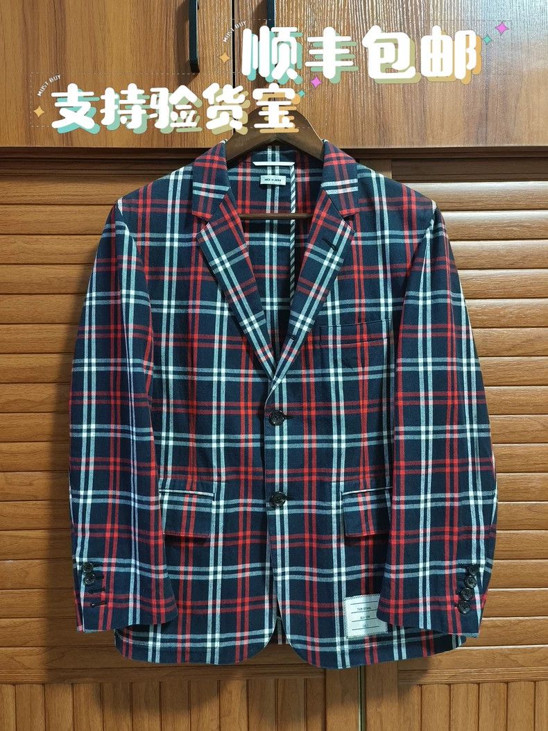 Thom Browne Thom Browne size1 Red plaid suit jacket Size 34R - 1 Thumbnail