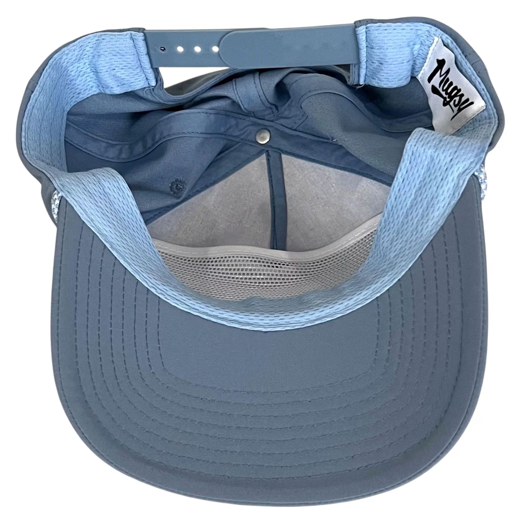 Vintage Mugsy Jeans Hat Snapback Blue Logo Patch Rope Adjustable Casual Mens One Size Unisex Adults Size US 35 - 7 Thumbnail