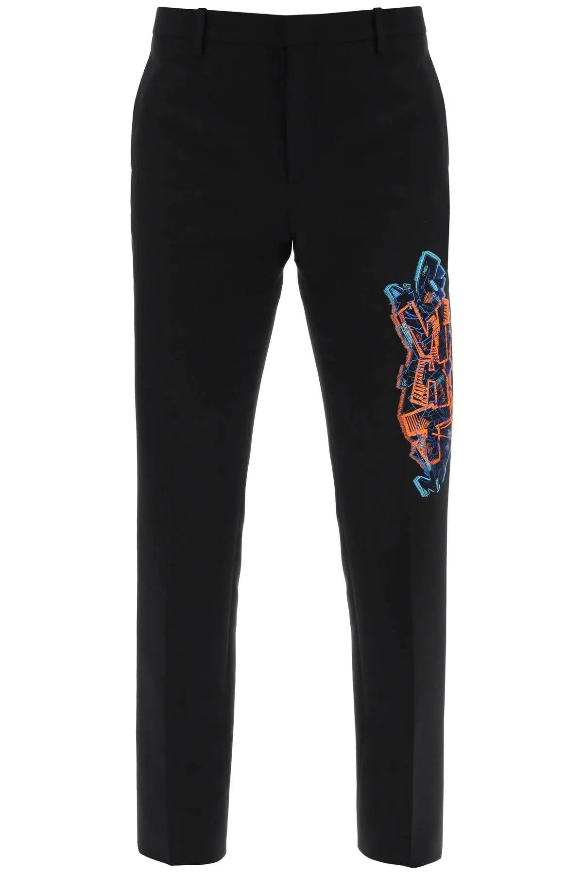 image of Off White O1S22I1N0324 Graffiti Patch Slim Pant In Black, Men's