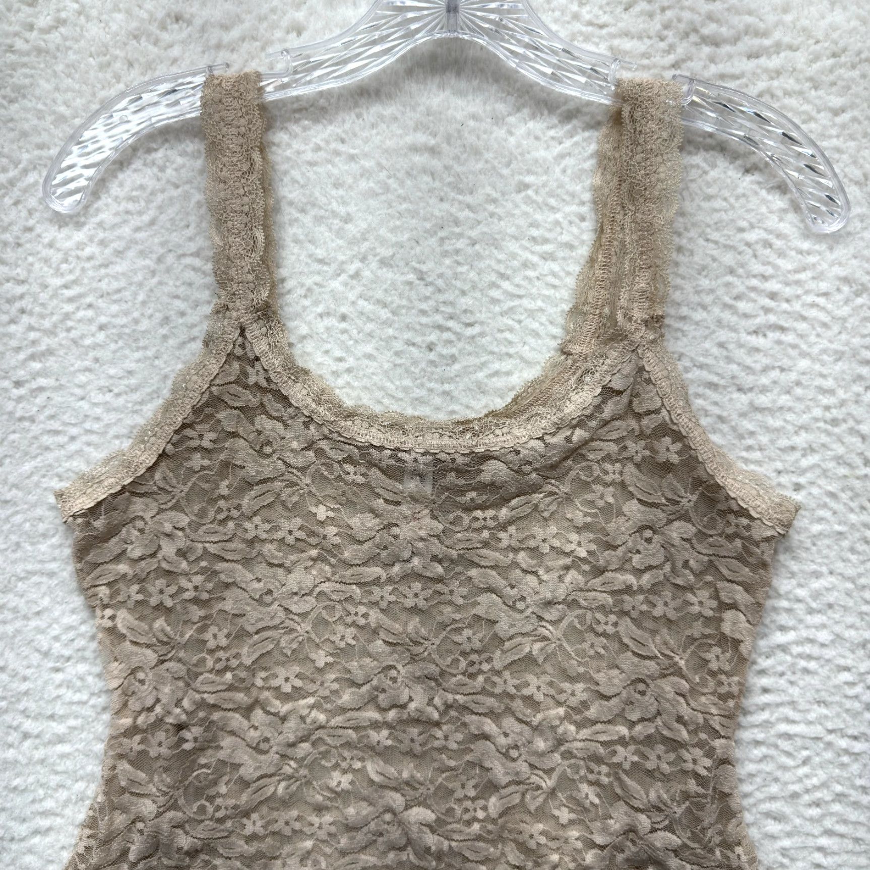 Vintage VINTAGE Gilligan & O'Malley Camisole Tank Top M Beige Lace Boho Fairy Grunge Womens Size M / US 6-8 / IT 42-44 - 3 Thumbnail