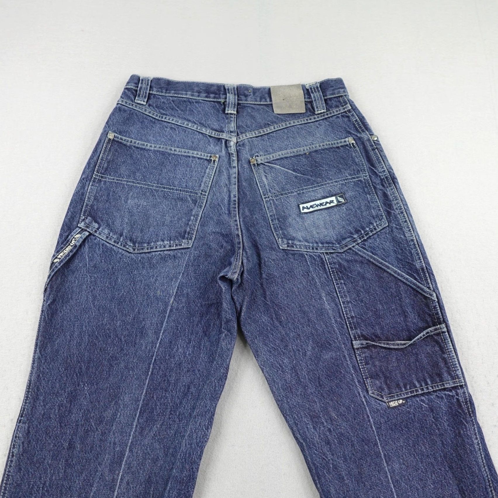 Denime VINTAGE Hedz Up Jeans Mens 34x33 Blue Denim Baggy Carpenter 90s Y2K Hip Hop Grunge Jeans Mens 34 Regular Blue Denim Baggy Relaxed Front Pockets Zip Size US 34 / EU 50 - 5 Thumbnail
