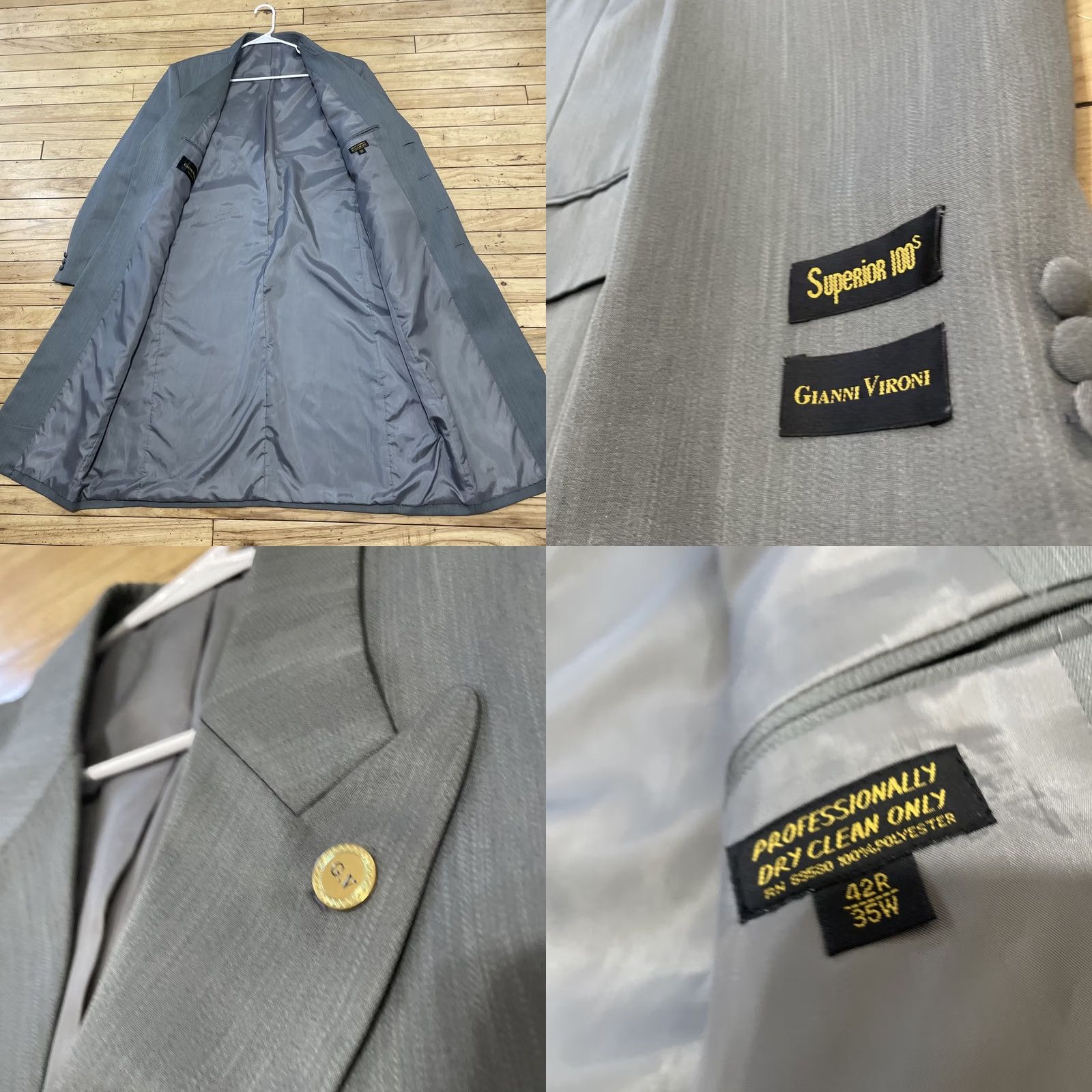 Vintage VINTAGE Gianni Vironi Super 100 Trench Coat Women 42R Gray Lightweight Sleek NEW Size M / US 6-8 / IT 42-44 - 11 Thumbnail