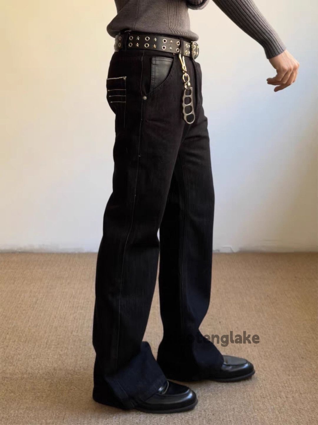 Jean ltx vintage punk grunge bootcut black yuppie y2k jeans Size US 33 - 3 Thumbnail