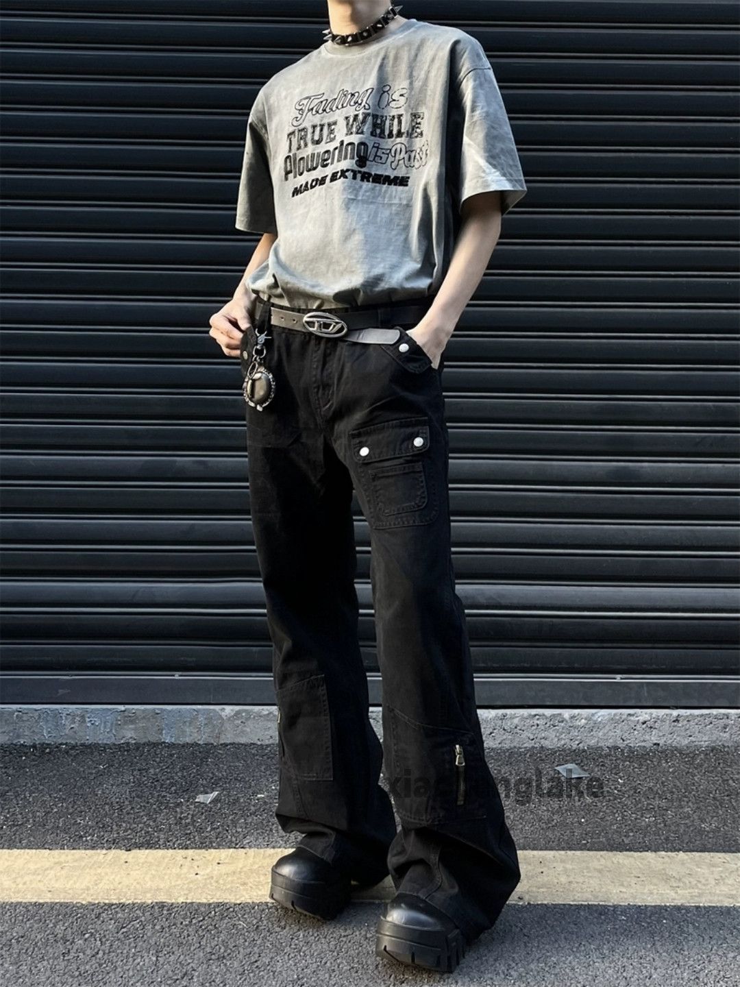 Designer × Japanese Brand × Vintage zipper utility punk grunge bootcut work cargo pants Size US 30 / EU 46 - 1 Thumbnail