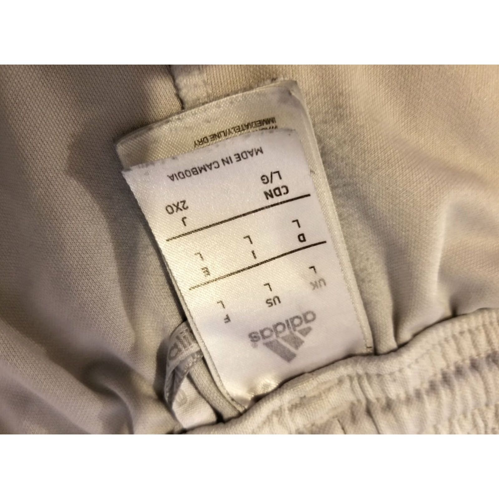Adidas Mens adidas Shorts L Large Grey Gray Athletic Gym Workout Size US 33 - 3 Thumbnail