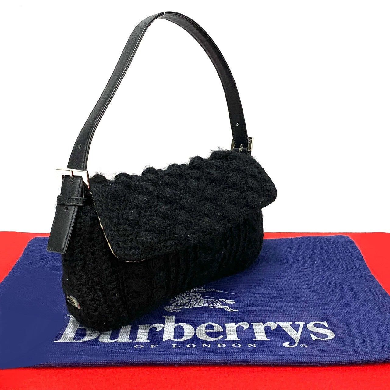 Burberry Burberry Shoulder Bag Black Wool Size ONE SIZE - 1 Thumbnail