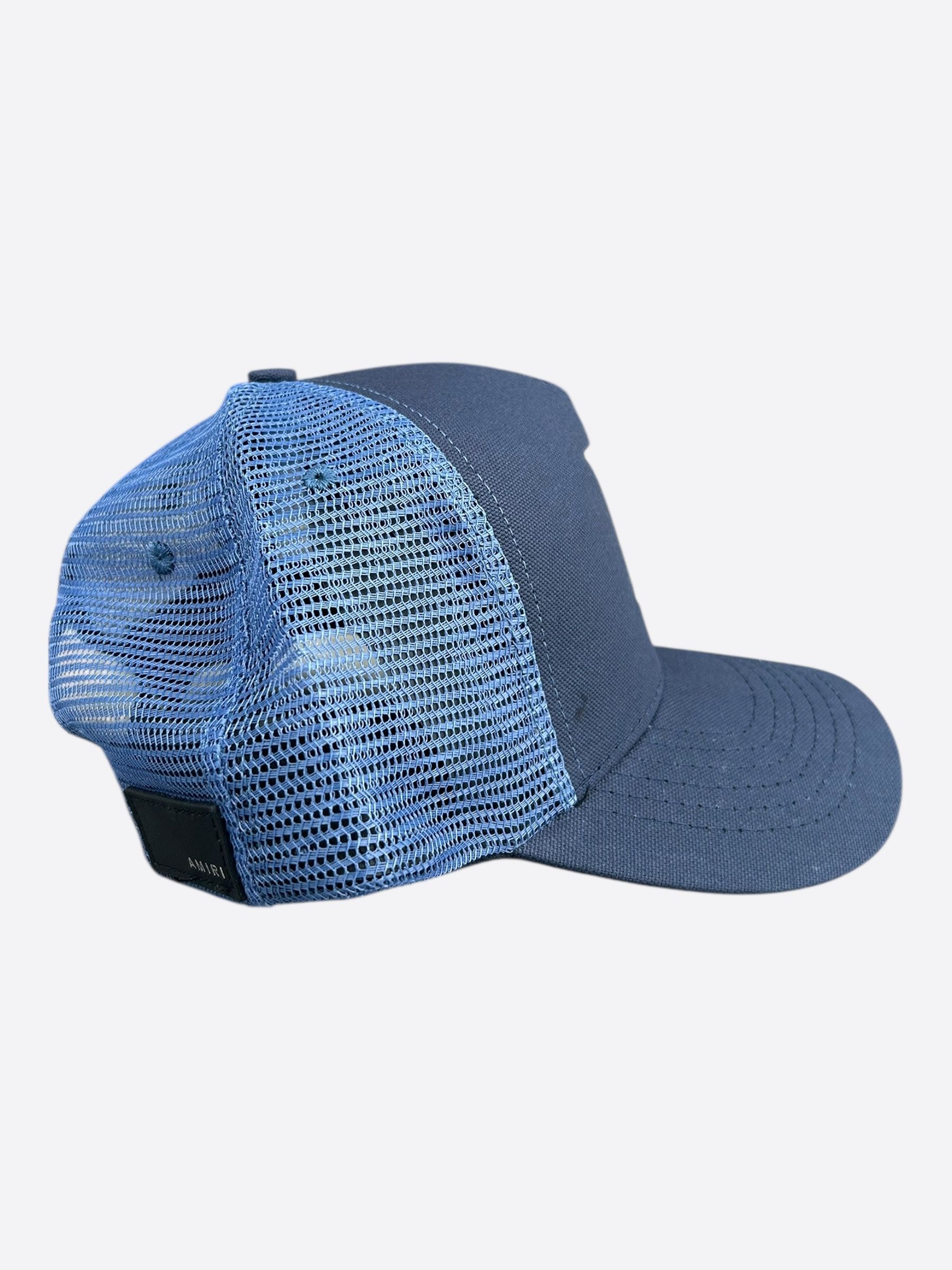Amiri Amiri Navy & White MA Logo Trucker Hat Size ONE SIZE - 2 Thumbnail