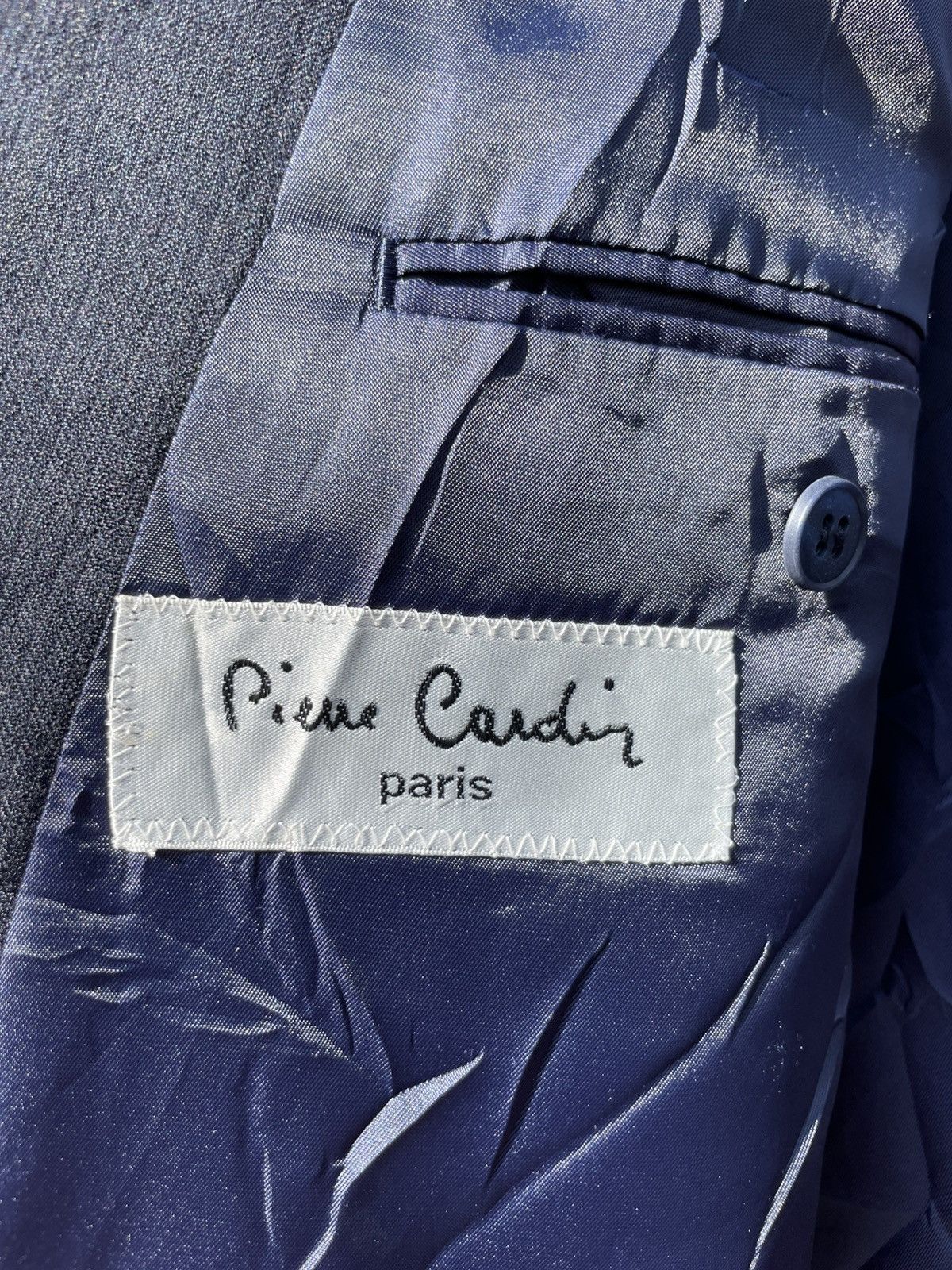 Pierre Cardin RARE🔥 Pierre Cardin Navy Pinstripe Double Breasted Blazer Size US L / EU 52-54 / 3 - 6 Thumbnail