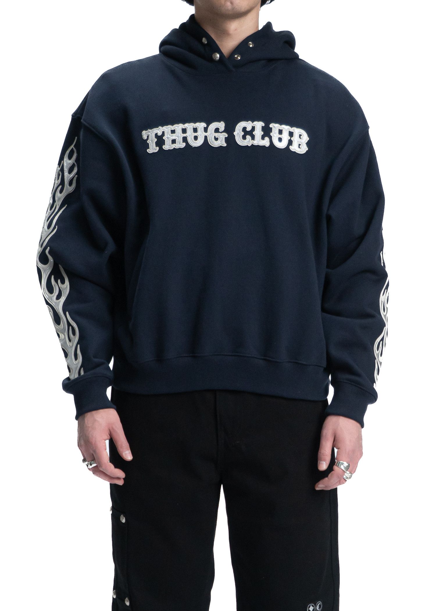 Thug Club Thug Club Leather Flame Hoodie Size US M / EU 48-50 / 2 - 1 Thumbnail