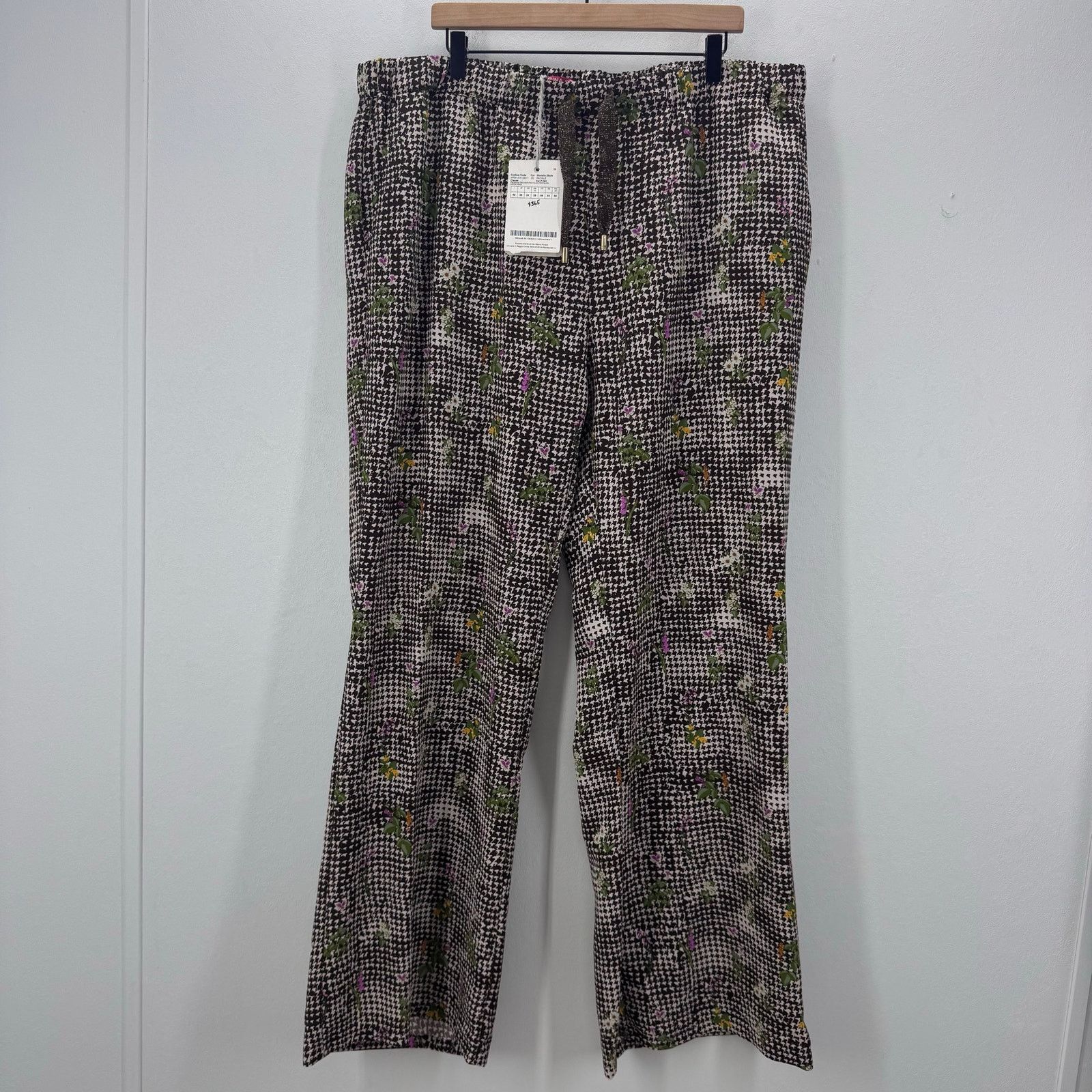 Marina Rinaldi Marina Rinaldi Radiale Floral Houndstooth Jogger Wide Leg Size 24" / US 00 / IT 34 - 2 Thumbnail