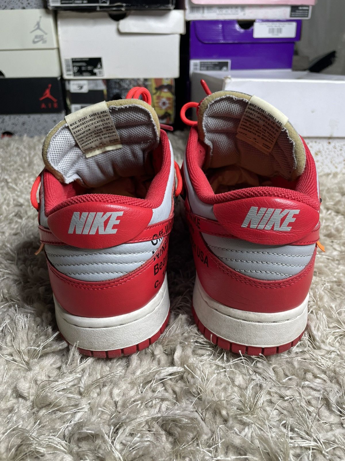 Nike × Off-White Nike x Off White Dunk Low University Red Size US 9 / EU 42 - 6 Thumbnail