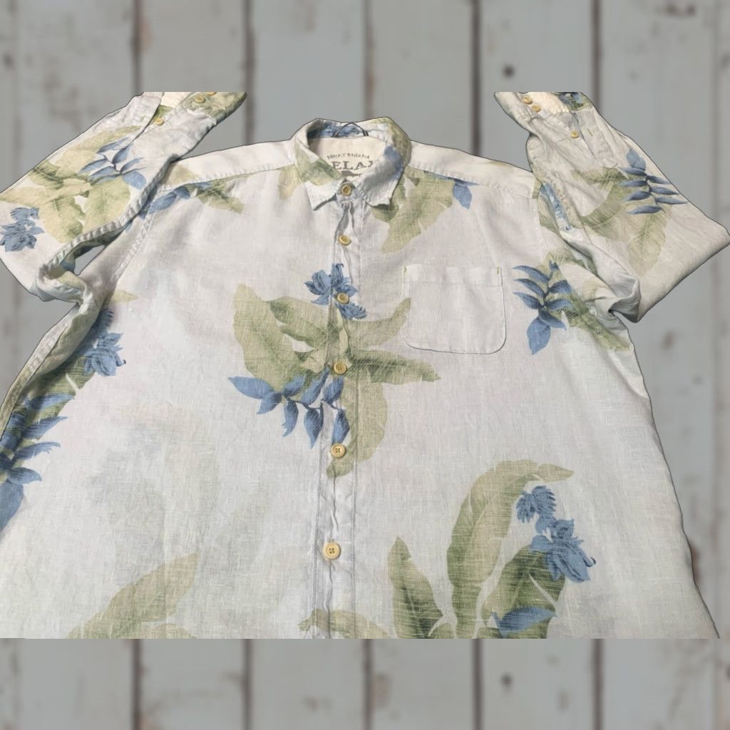 Tommy Bahama Tommy Bahama Shirt Mens XL White Linen Floral Button-Up Hawaiian Relaxed Size US XL / EU 56 / 4 - 1 Thumbnail