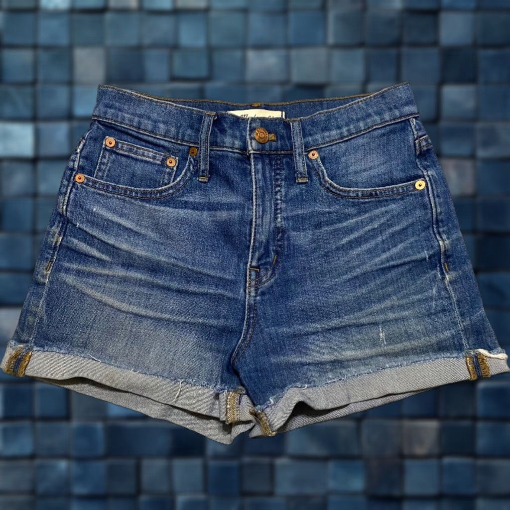 Madewell Madewell Jeans Shorts Blue Denim Inseam 3" Cut Off High Rise 24 Women XS-Plus? Size 42" / US 20 - 1 Thumbnail