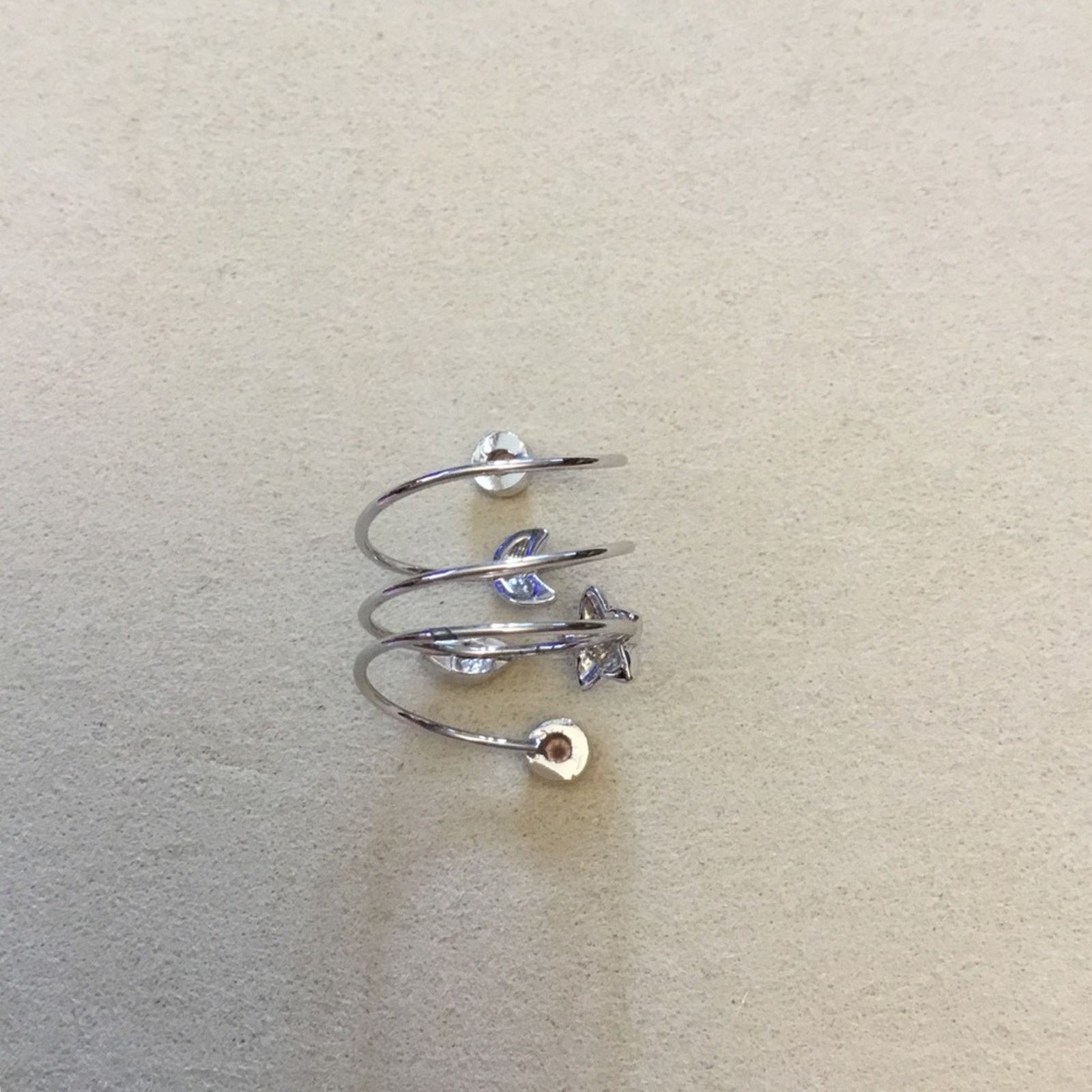 Other Silver Star, Moon & Pink Crystals Ring Size ONE SIZE - 4 Thumbnail
