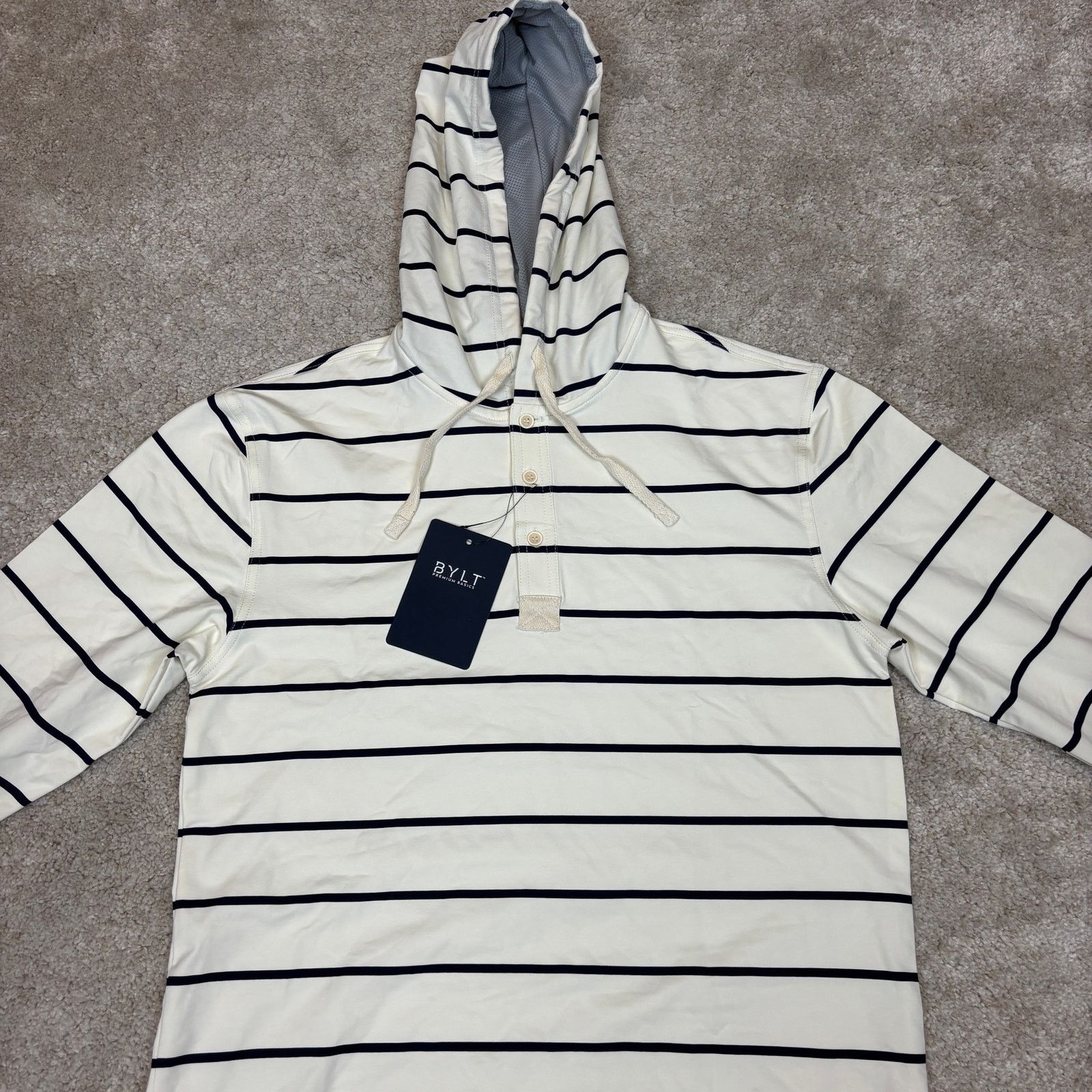 Other NWOT Bylt Drop Cut Hooded Henley Men's Small Minimalist Size US S / EU 44-46 / 1 - 2 Thumbnail