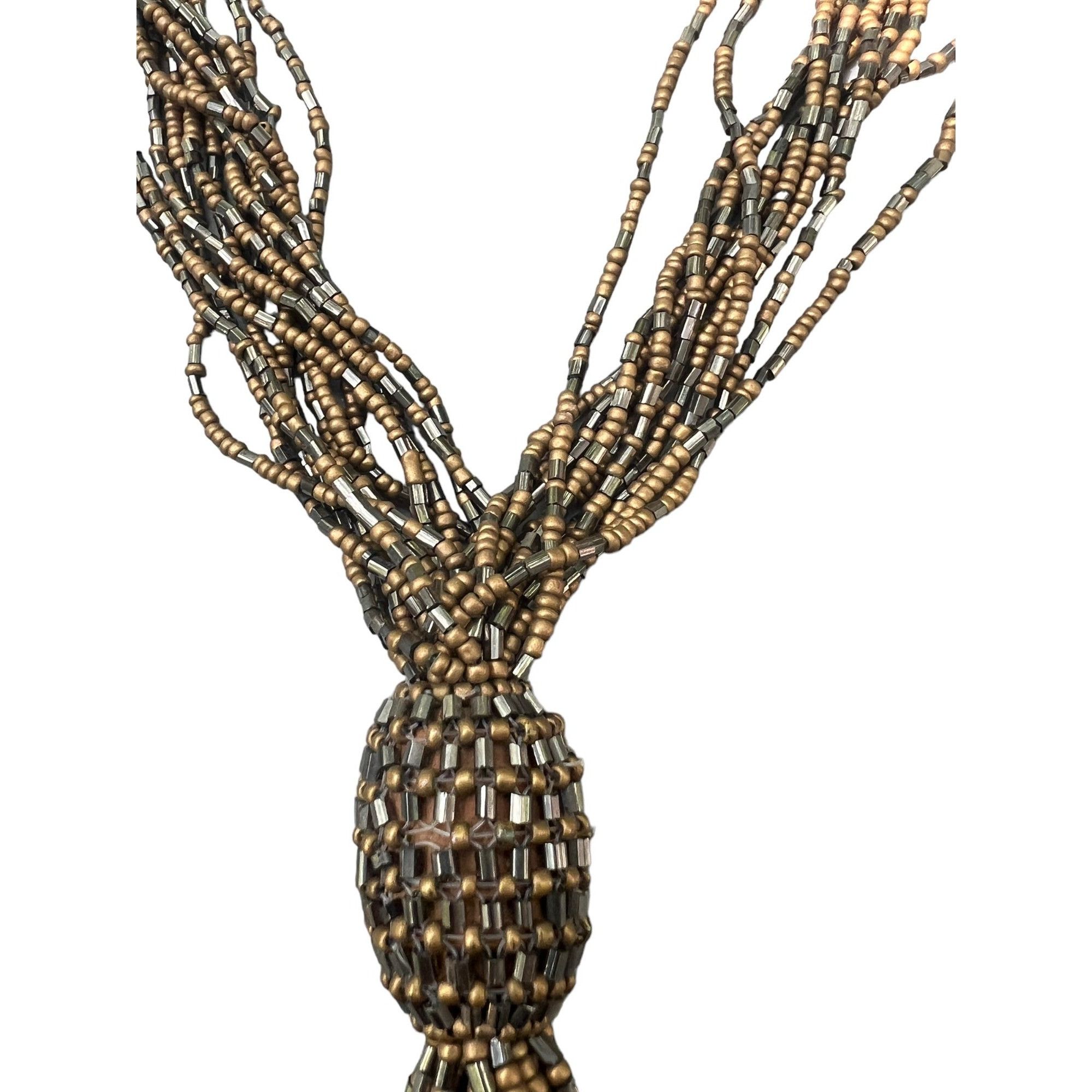 Other Copper Hematite Beaded Necklace Multi Strand Tassel 25" long Size ONE SIZE - 3 Thumbnail