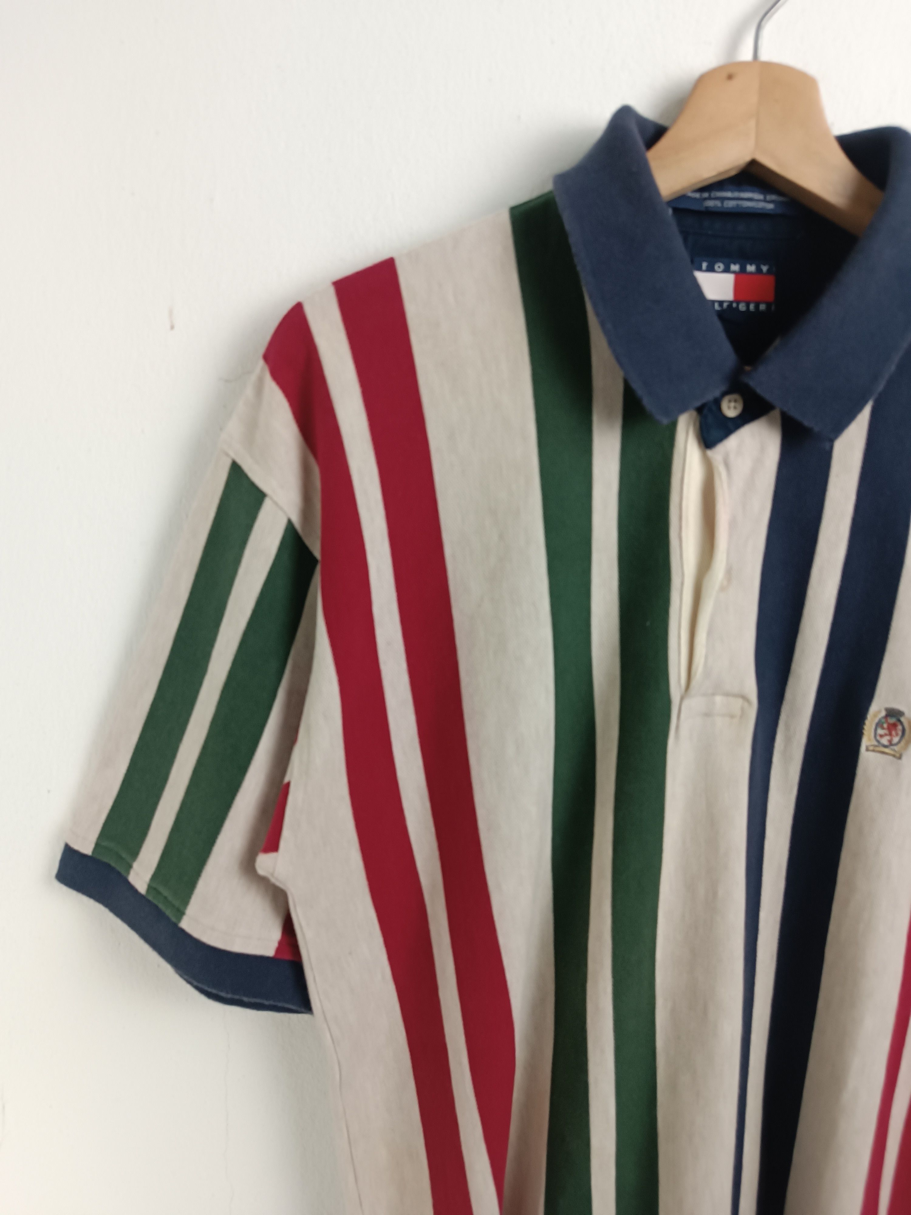 Tommy Hilfiger VINTAGE 90'S TOMMY HILFIGER STRIPE POLO VERY RARE PIECE Size US M / EU 48-50 / 2 - 5 Thumbnail