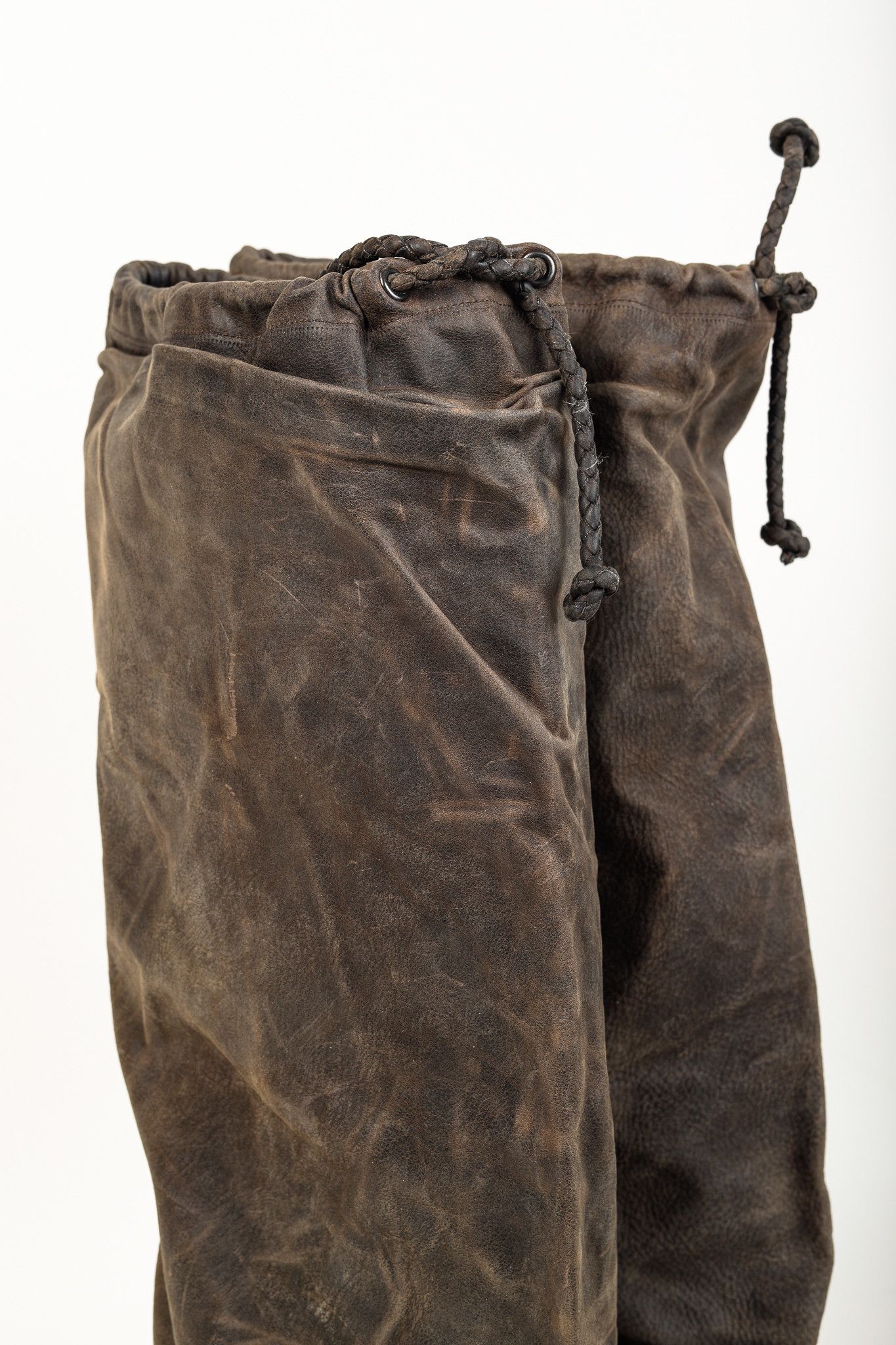 Givenchy Wax Textured Leather Knotted-Rope Heeled Boots