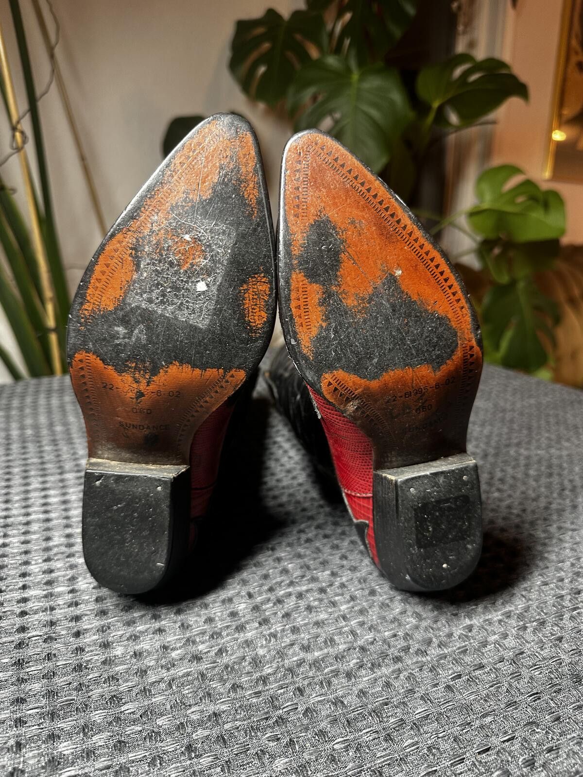 Unknown London Vintage Fling Sundance Black and Red Leather Cowboy Boots Size US 6 / IT 36 - 7 Thumbnail