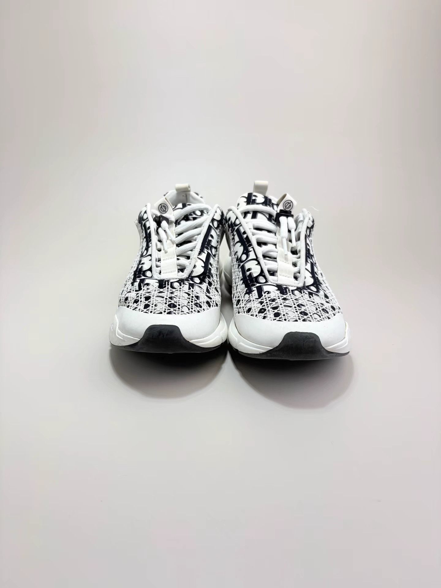 Dior DIOR B24 Black and White Full Logo Sneakers K1 Size US 10 / EU 43 - 2 Thumbnail