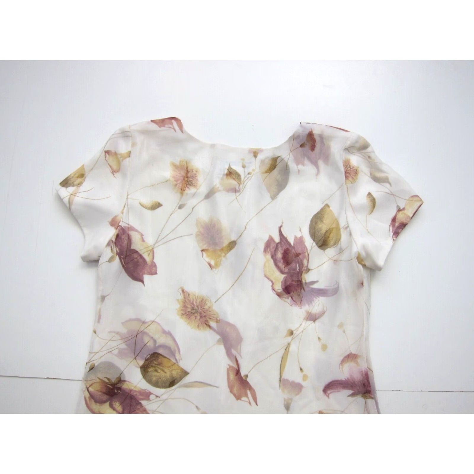 Vintage Vtg Jessica Howard Sheath Dress 10 Petite Pink Floral Satin Short Sleeve Round Neck Pullover Dress 100% polyester Size 32" / US 10 / IT 46 - 6 Thumbnail
