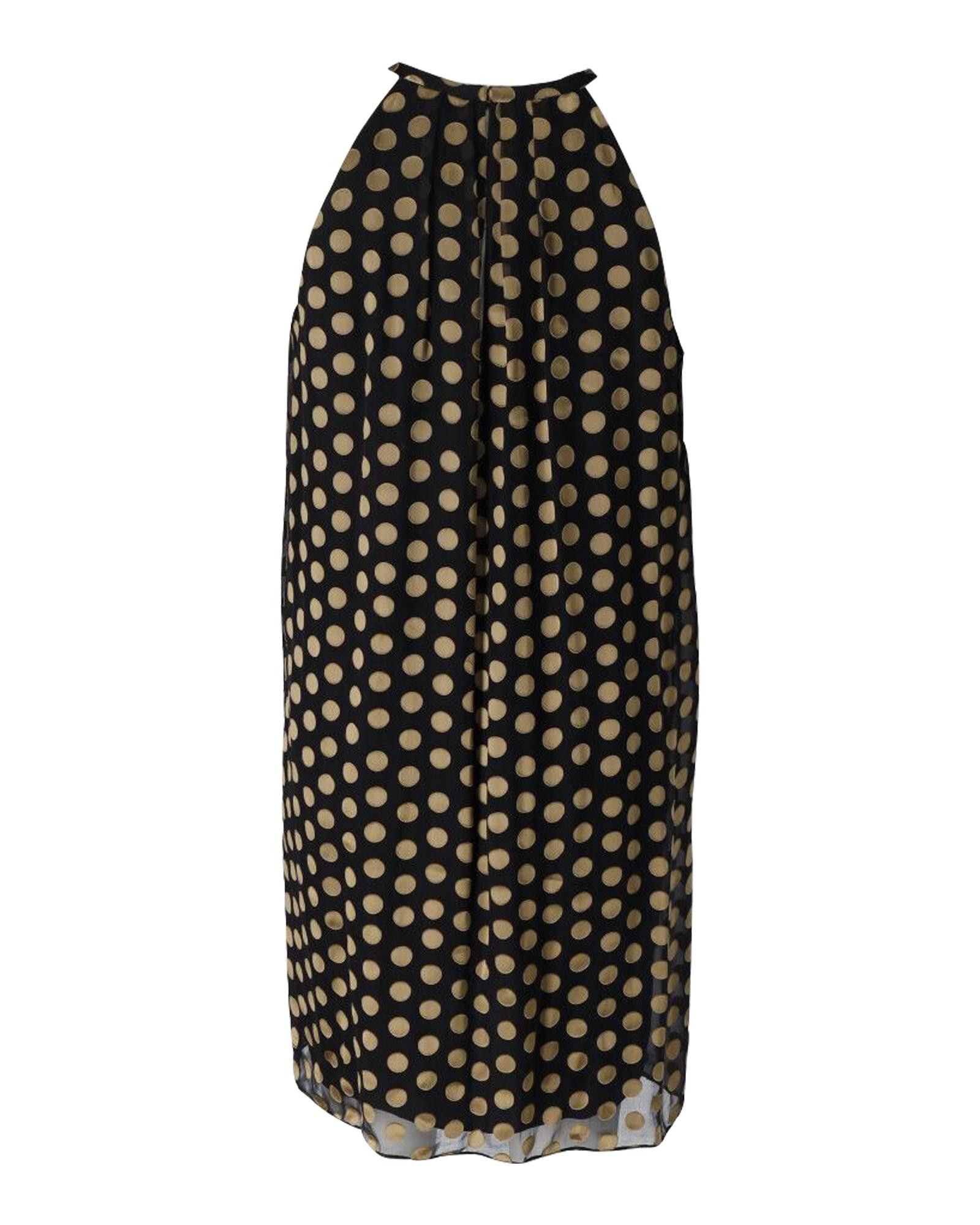 image of Diane Von Furstenberg Polka-Dotted Halter Mini Dress In Black Rayon, Women's (Size Medium)