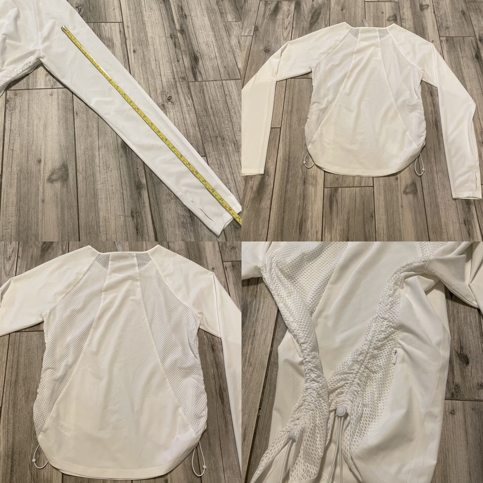 Athleta Athleta T-Shirt Womens Long Sleeve White Fishnet Panel Back Flexlight Rouge Top M Pocket Size M / US 6-8 / IT 42-44 - 8 Thumbnail