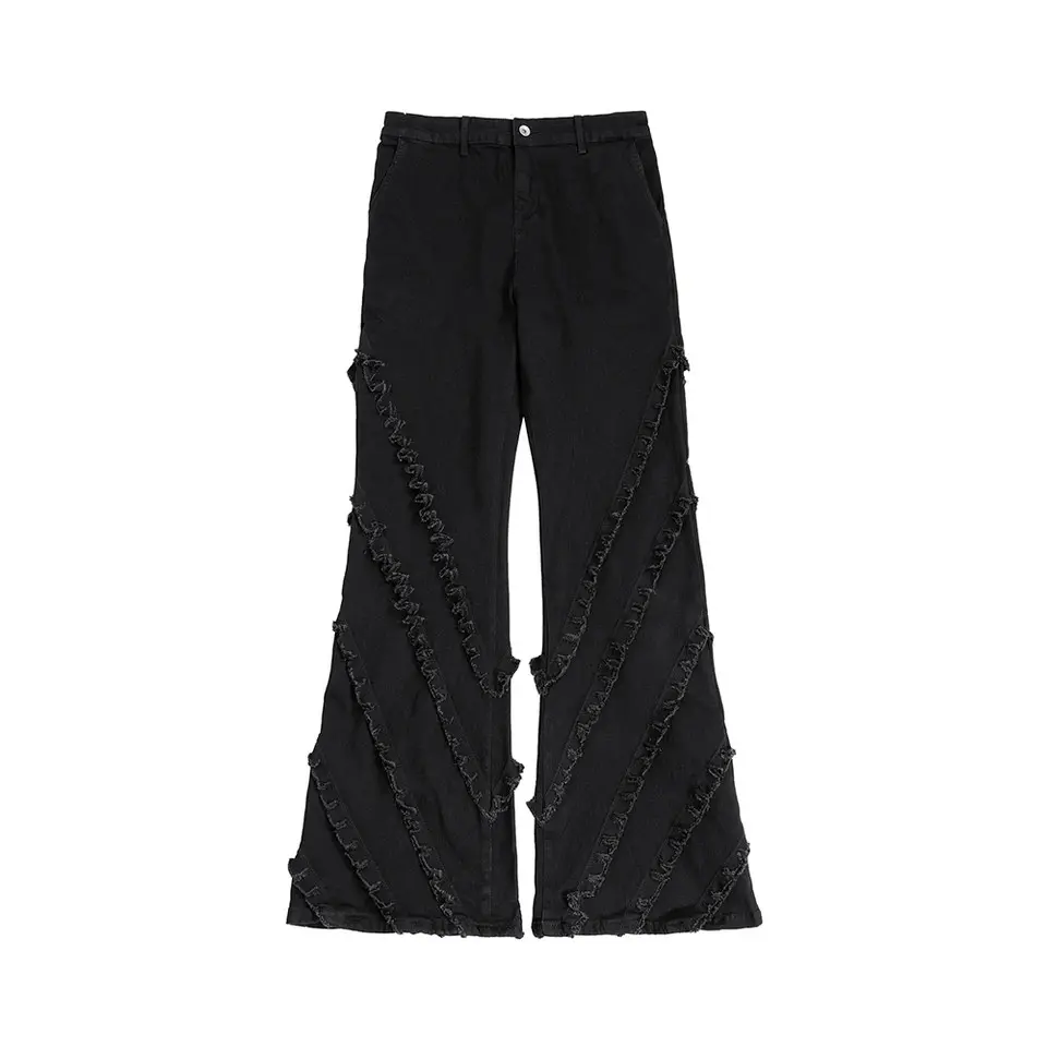 Japanese Brand × Jean Rough Edge Fringe Flare jeans Size US 32 / EU 48 - 1 Thumbnail