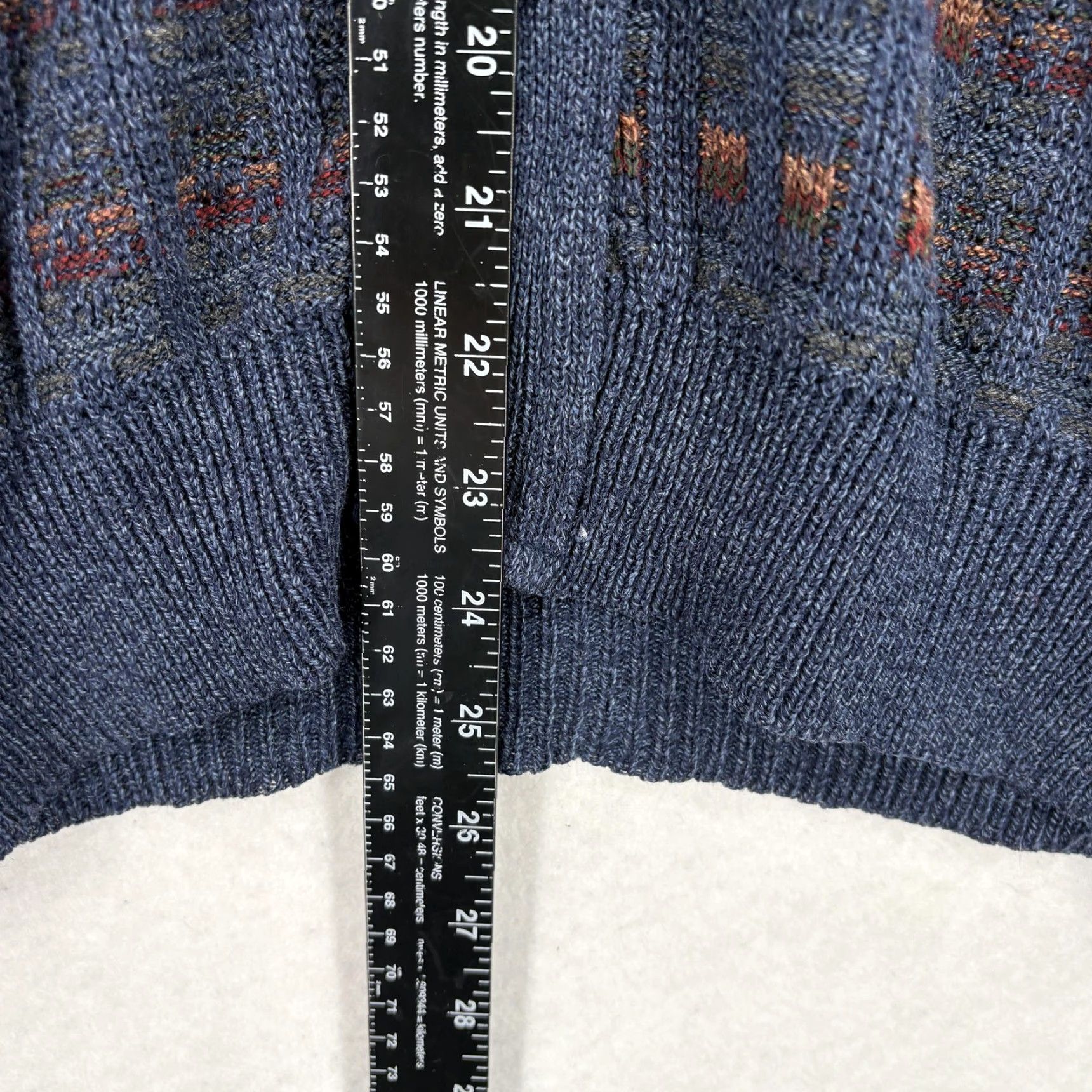 Van Heusen VINTAGE Van Heusen Cardigan Sweater Mens Large Blue Acrylic Geometric Grandpa Size US L / EU 52-54 / 3 - 7 Thumbnail
