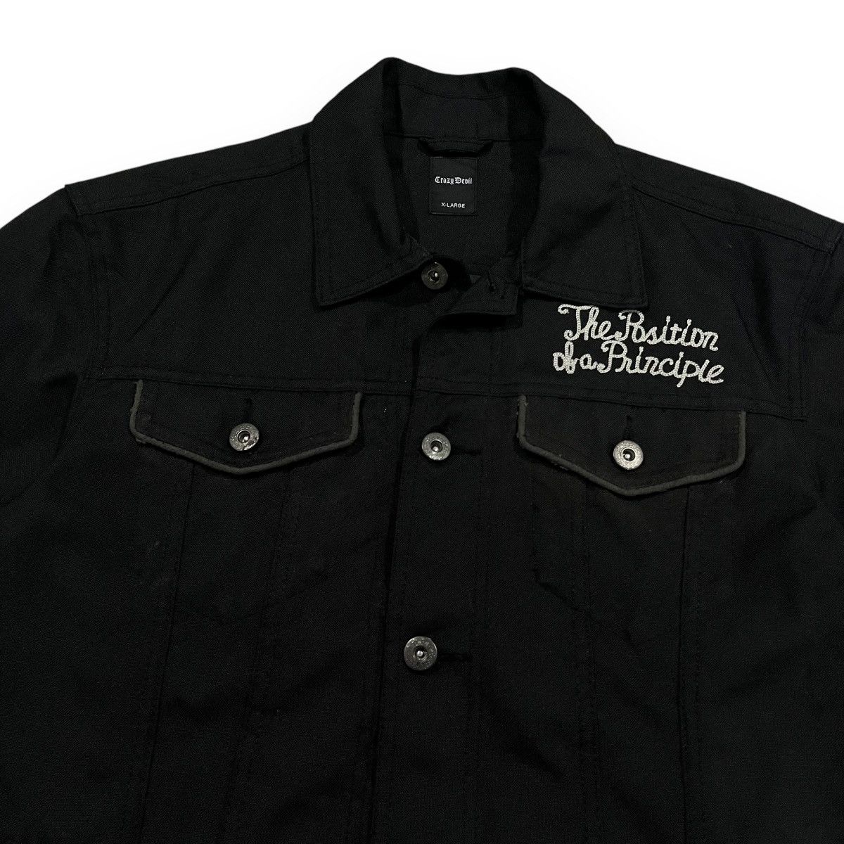 If Six Was Nine ☠️CRAZY DEVIL EMBROIDERY LOGO BUTTON UP SHIRT☠️ Size US L / EU 52-54 / 3 - 5 Thumbnail