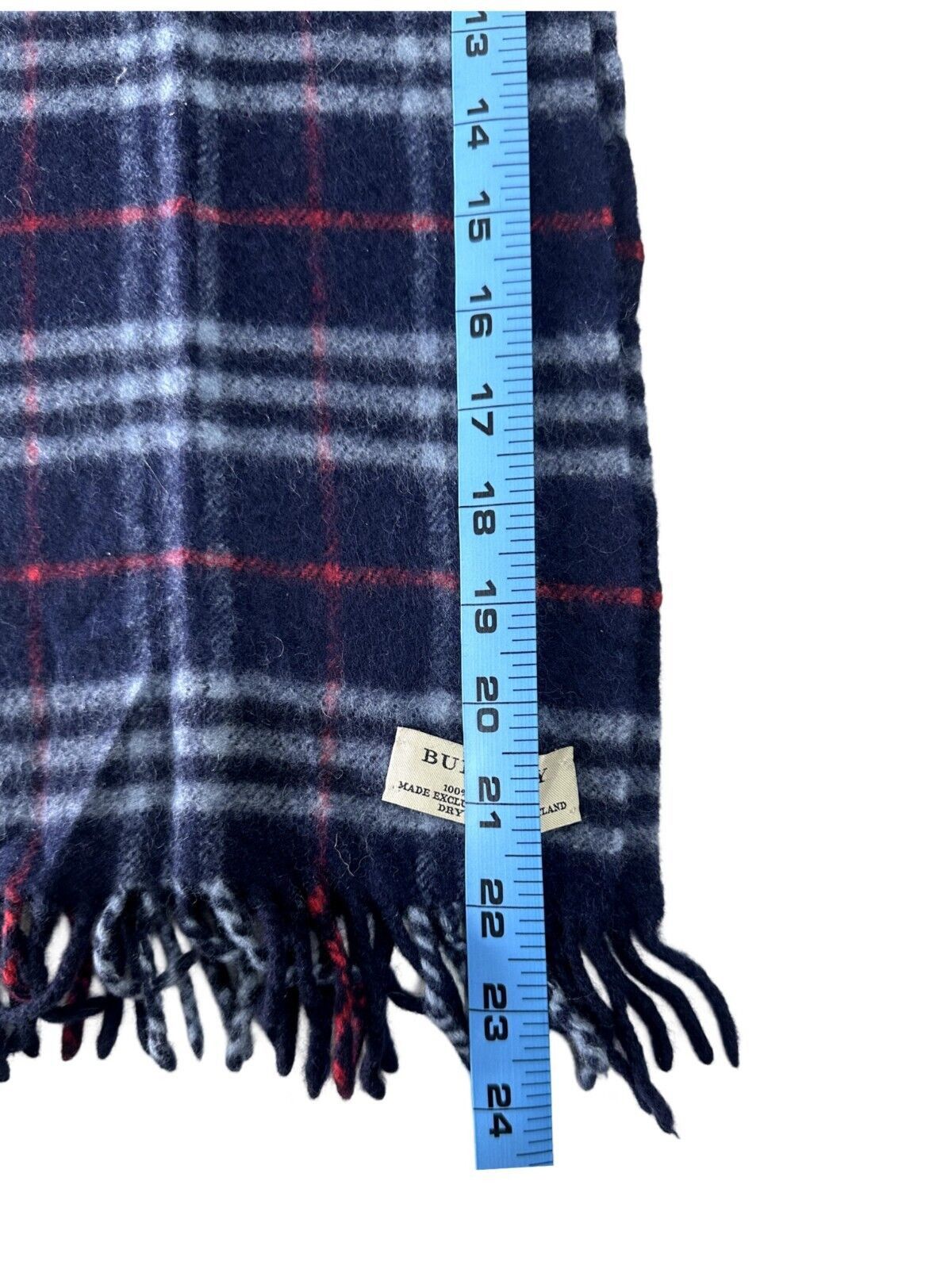 Burberry Burberry Authentic Scarf BLUE 100% Lambswool Unisex Scarf M Size ONE SIZE - 6 Thumbnail