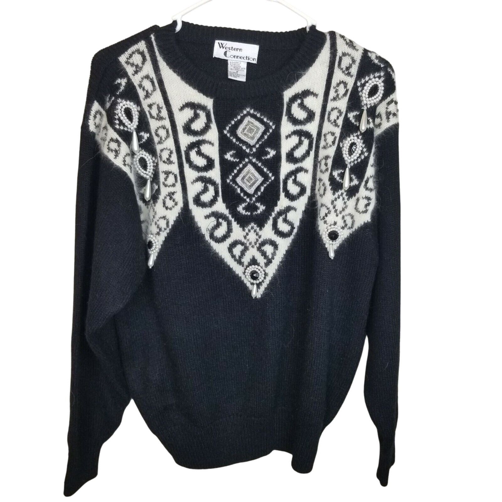 Vintage Vintage Women Western Pearl Boho Cowgirl Sweater Angora M Size M / US 6-8 / IT 42-44 - 1 Thumbnail