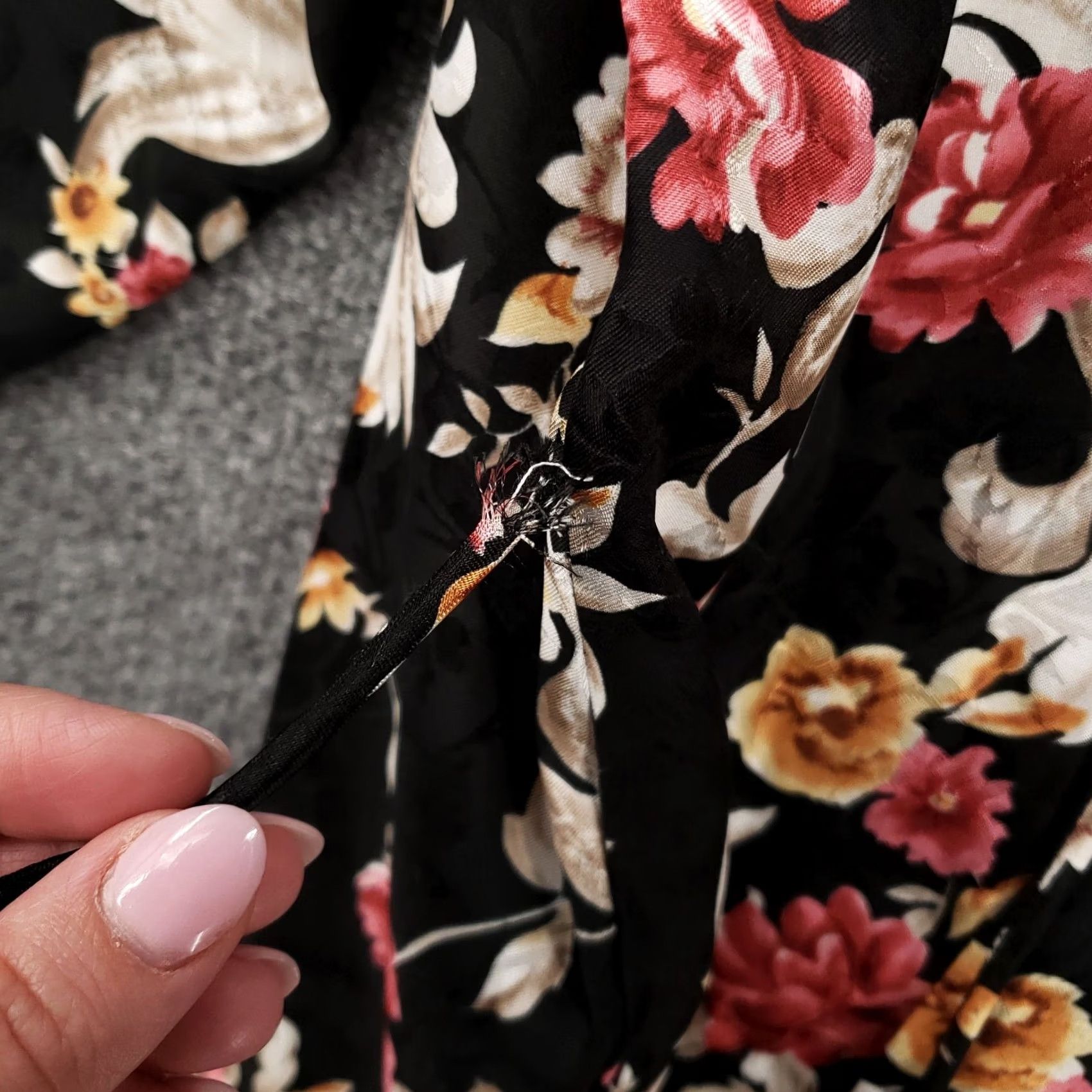 Vintage VINTAGE LA Intimates Robe Womens XL Black Floral Kimono Waist Tie Long Sleeve Size XL / US 12-14 / IT 48-50 - 6 Thumbnail