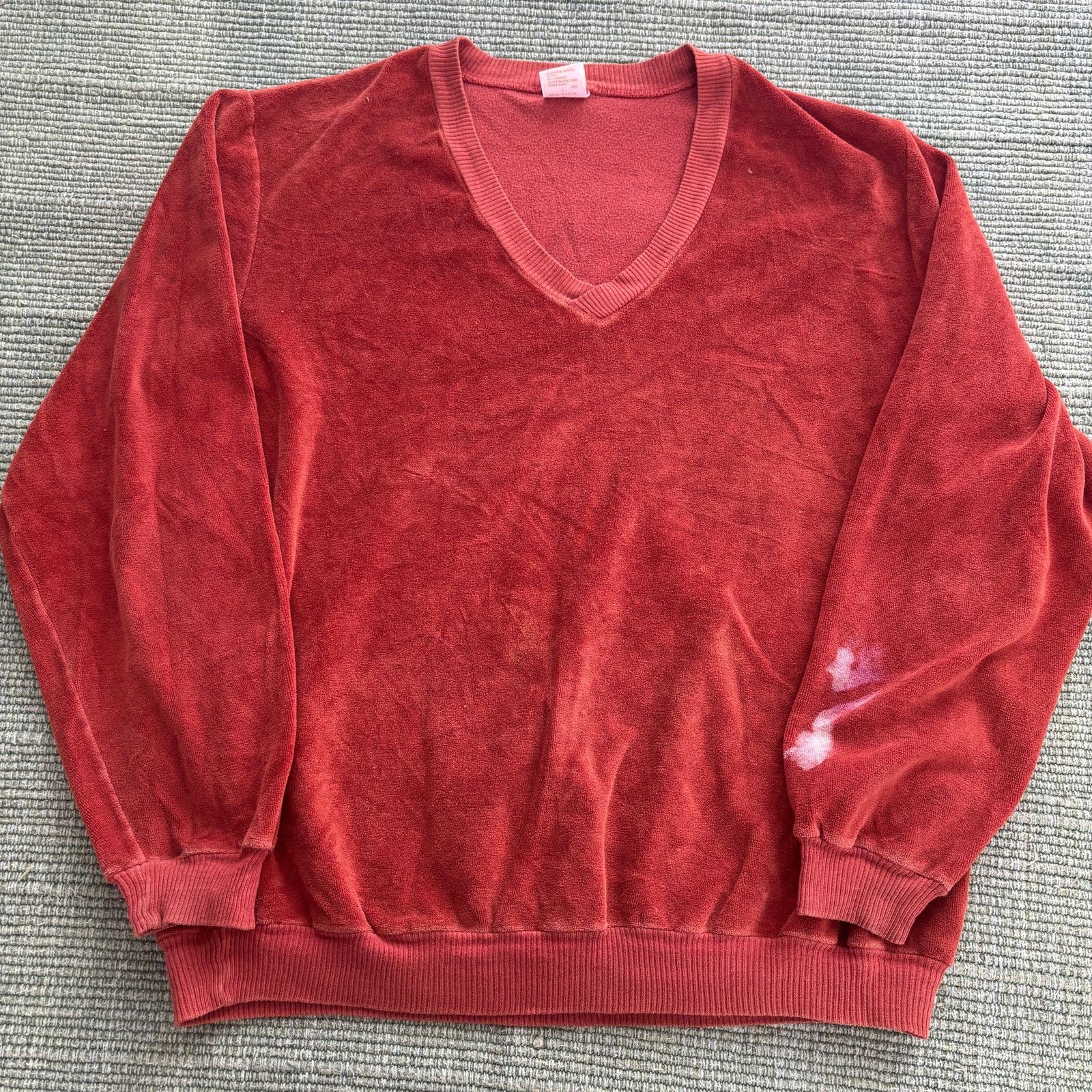 Jantzen × Vintage Vintage 70s jantzen red velvet sweater size xl Size US XL / EU 56 / 4 - 1 Thumbnail