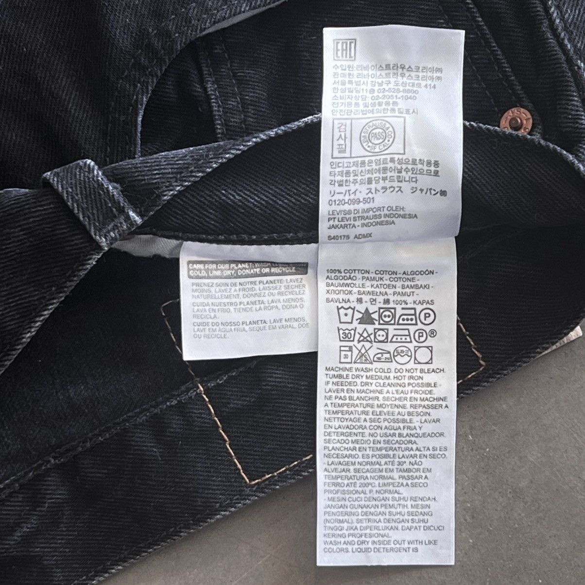 DENIM TEARS × Levi's 🇯🇲 PLANE JANE LEVI'S 501 BLACK DENIM JEANS Size US 33 - 20 Thumbnail