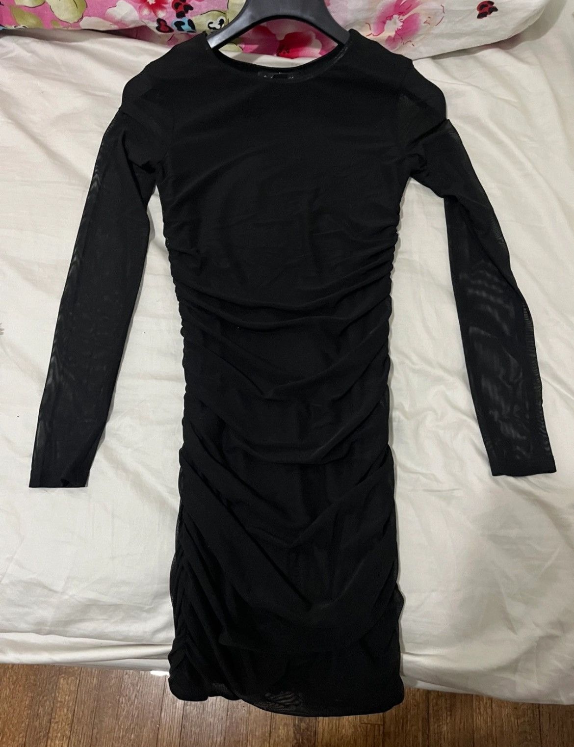 Other Streetwear Society Black Ruched Mini Dress Size XS / US 0-2 / IT 36-38 - 2 Thumbnail
