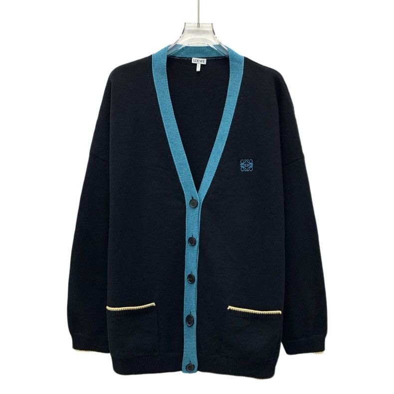 Loewe Loewe Black Logo Wool Cardigan Coat Size US L / EU 52-54 / 3 - 1 Thumbnail