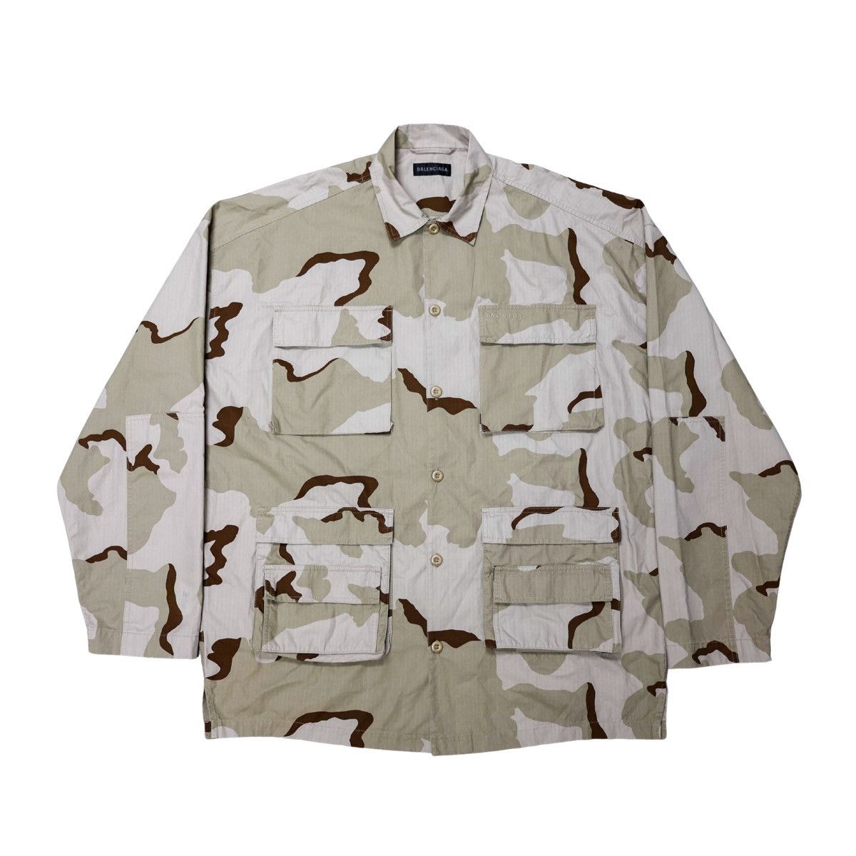 Balenciaga × Designer BALENCIAGA Snow Camo Oversized Cargo Over Shirt Jacket Size US XXL / EU 58 / 5 - 1 Thumbnail