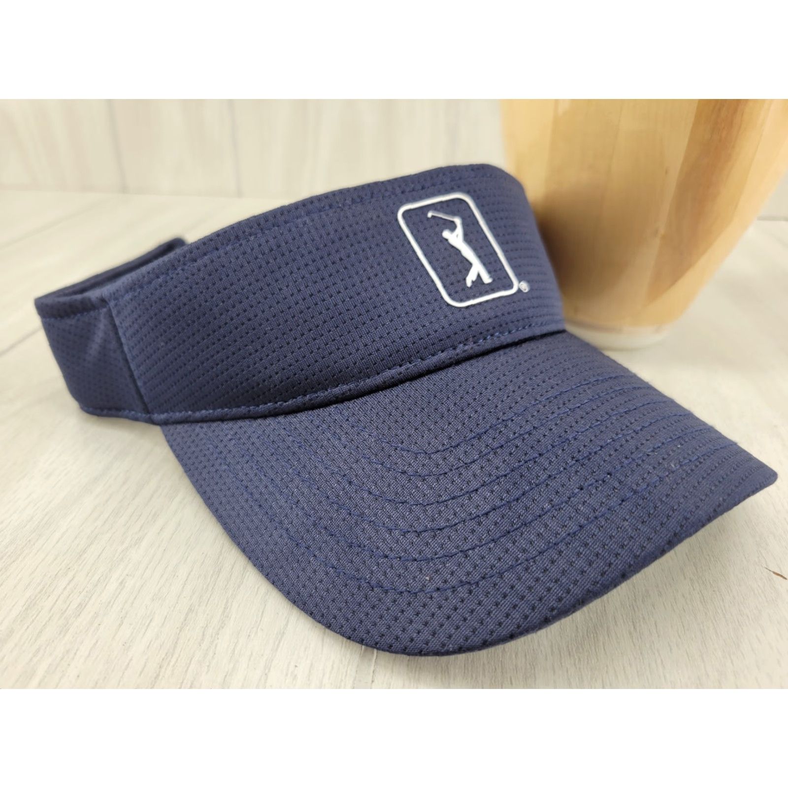 PGA Tour PGA Tour Airflux Golf Adjustable Blue Hat Visor Navy Blue Twill Polyester Baseball Cap Men Visor Sports Casual Adjustable Size ONE SIZE - 2 Thumbnail