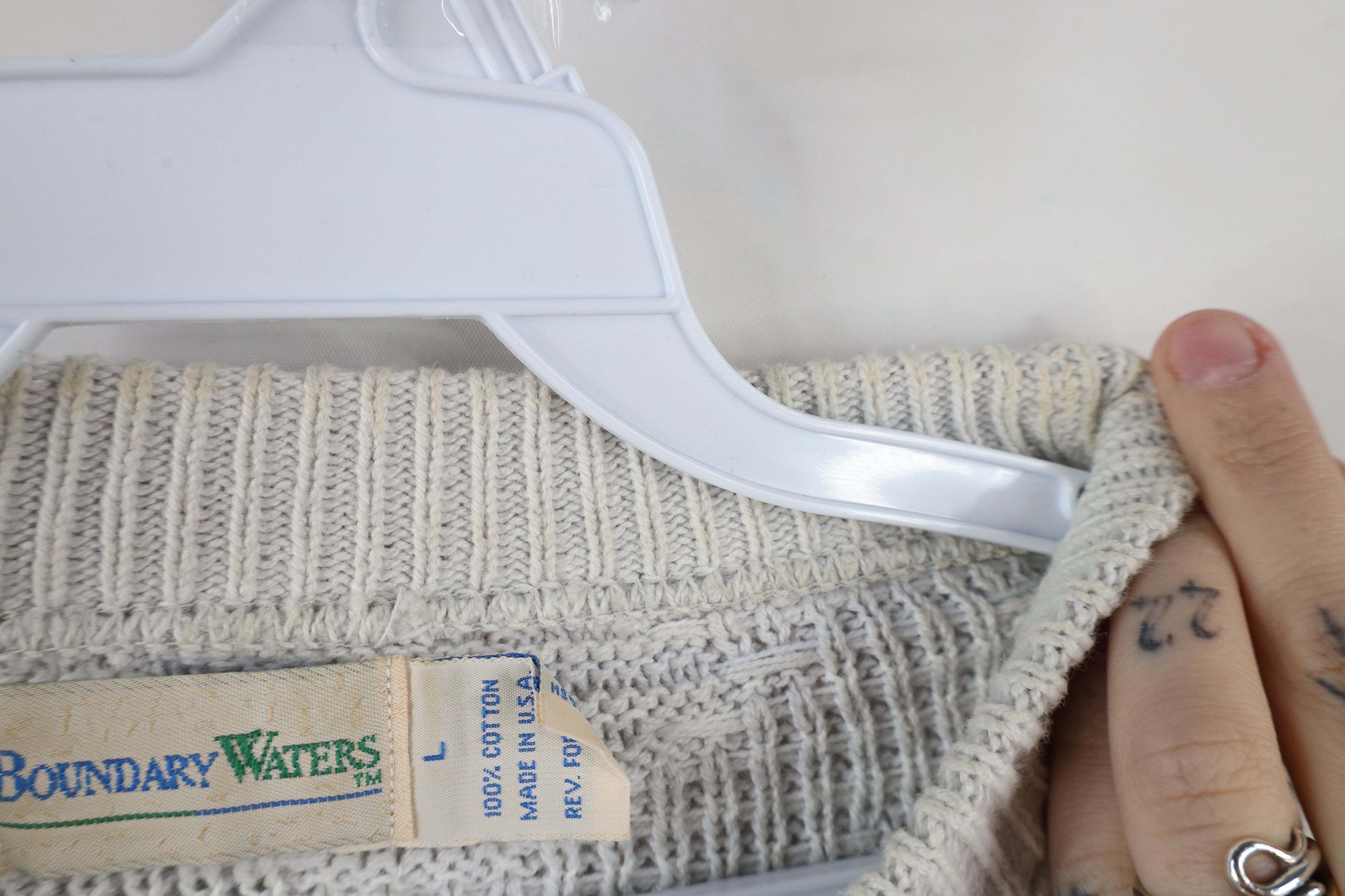 Vintage Vintage 90s Streetwear Ribbed Knit Crewneck Sweater USA Size US L / EU 52-54 / 3 - 6 Thumbnail
