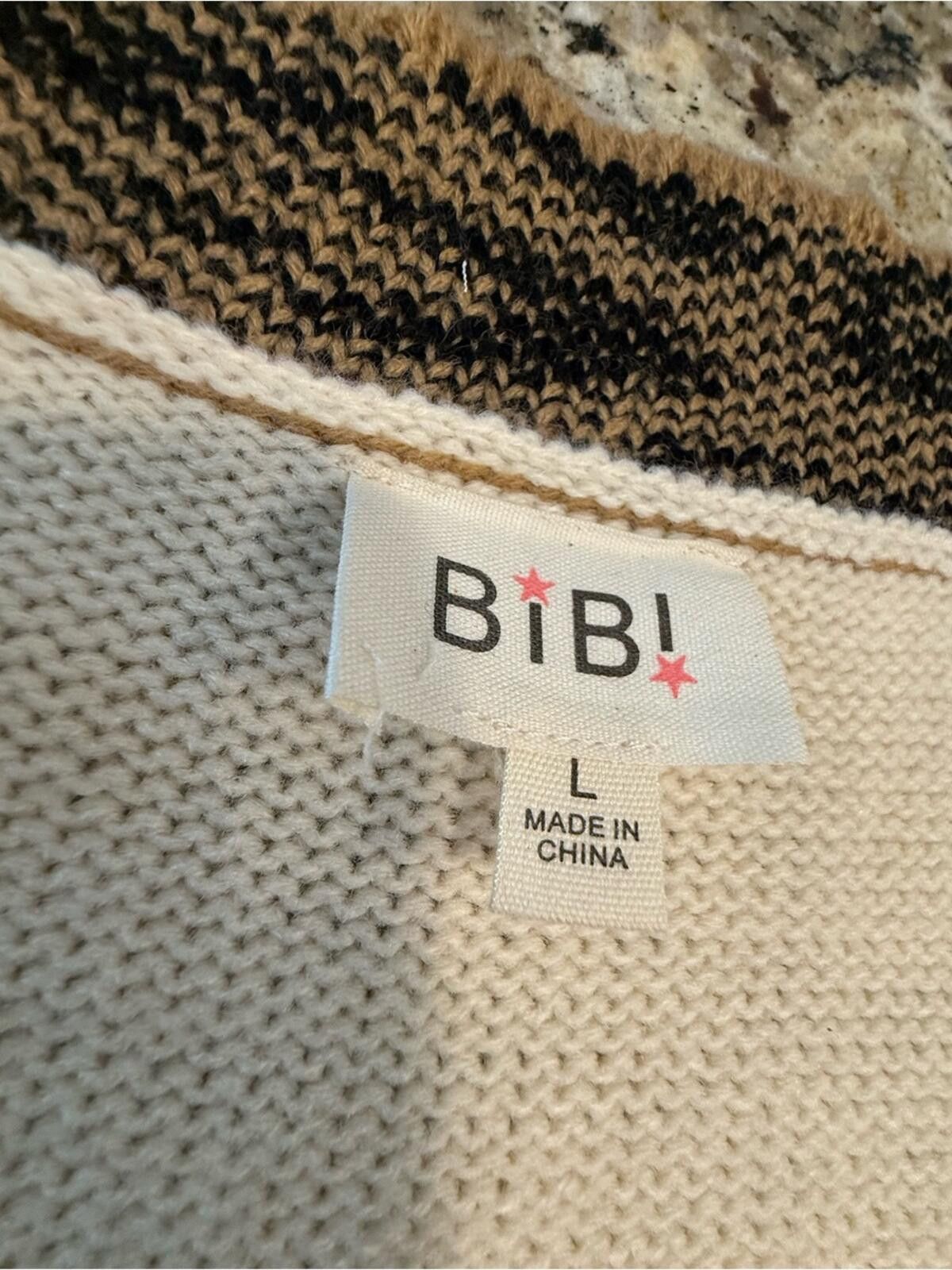 BIGI Bibi leopard print cream cable knit cardigan sweater SZ LG Size L / US 10 / IT 46 - 5 Thumbnail