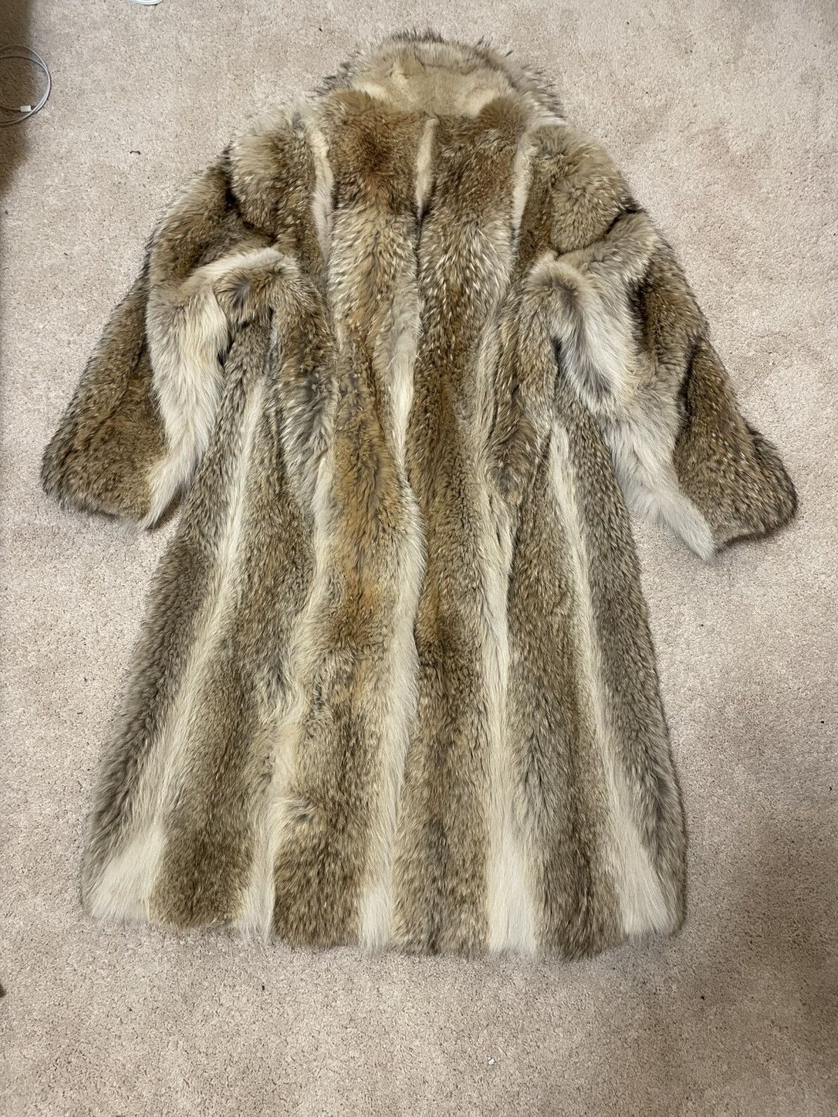 Vintage Fox fur full length coat Large Size L / US 10 / IT 46 - 2 Thumbnail