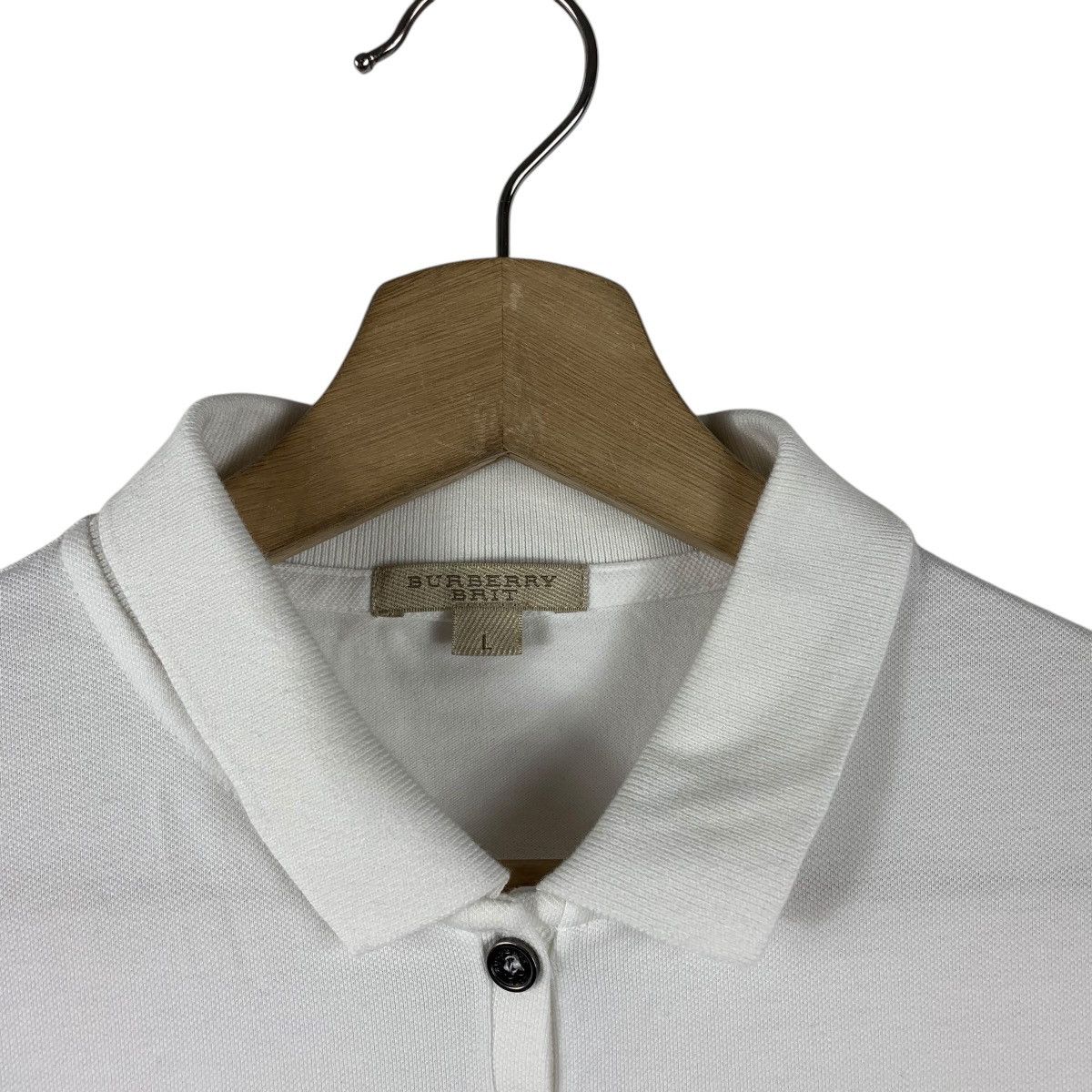 Burberry × Designer BURBERRY brit nova check collar design women polo tee Size L / US 10 / IT 46 - 5 Thumbnail