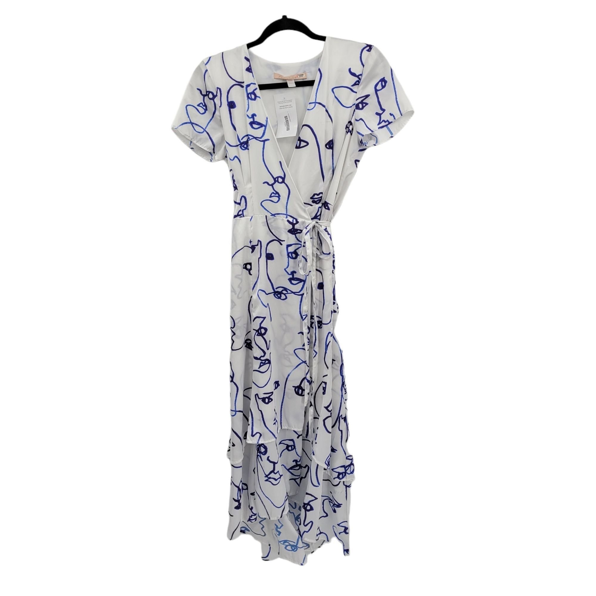 Hutch Hutch Printed Rosa Dress Sz XS White Artsy Wrap Short Sleeve Size XS / US 0-2 / IT 36-38 - 4 Thumbnail